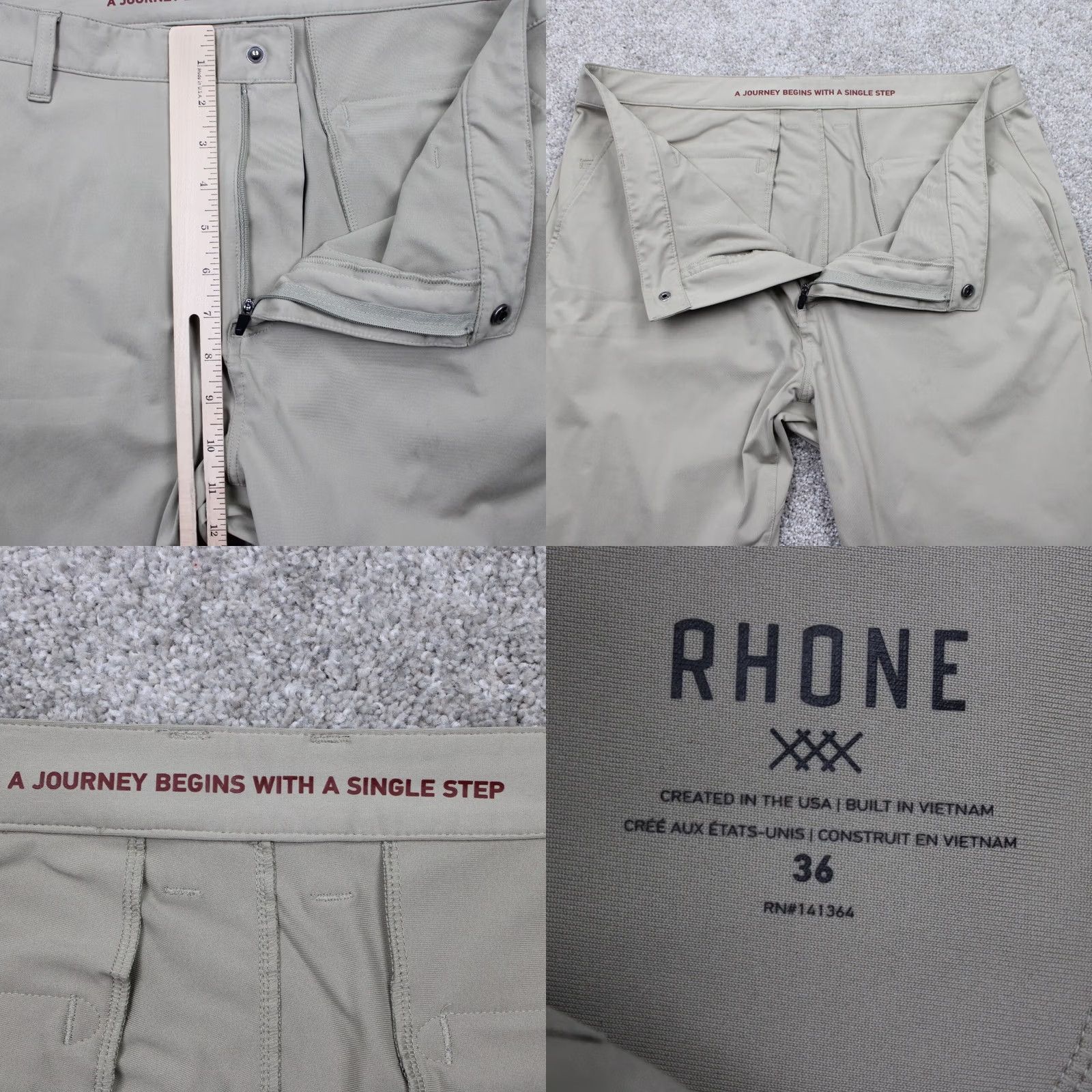 Rhone Rhone Mens 36 Beige Nylon Stretch Commuter Pants Size US 36 / EU 52 - 9 Thumbnail