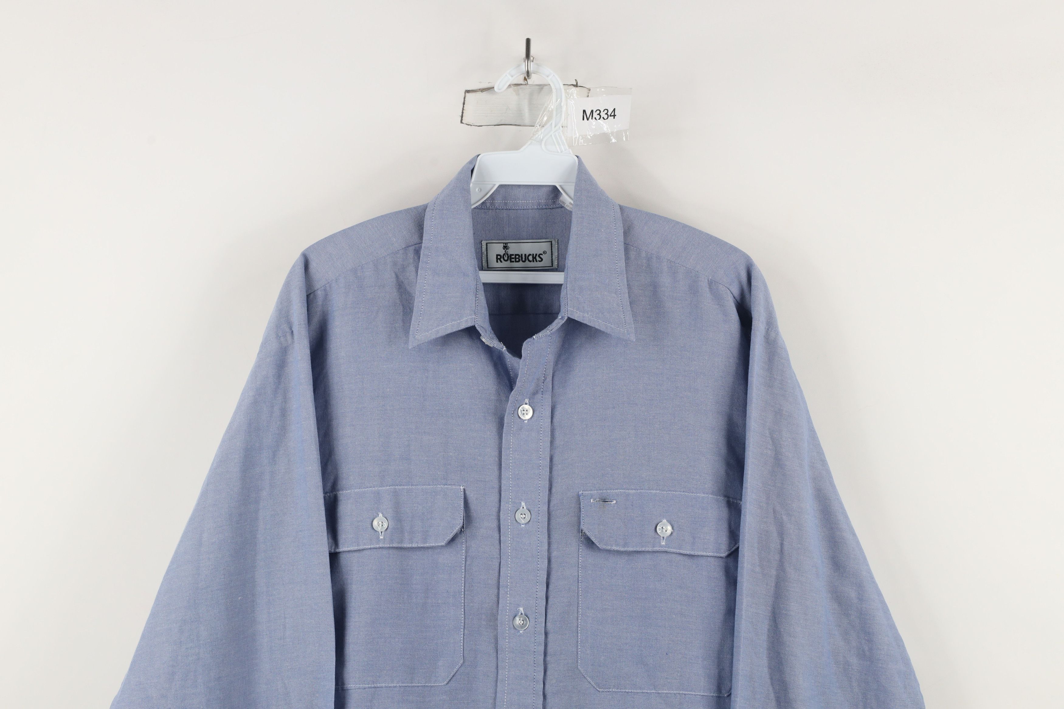 Vintage Vintage 90s Streetwear Chambray Workwear Mechanic Shirt Size US L / EU 52-54 / 3 - 2 Thumbnail