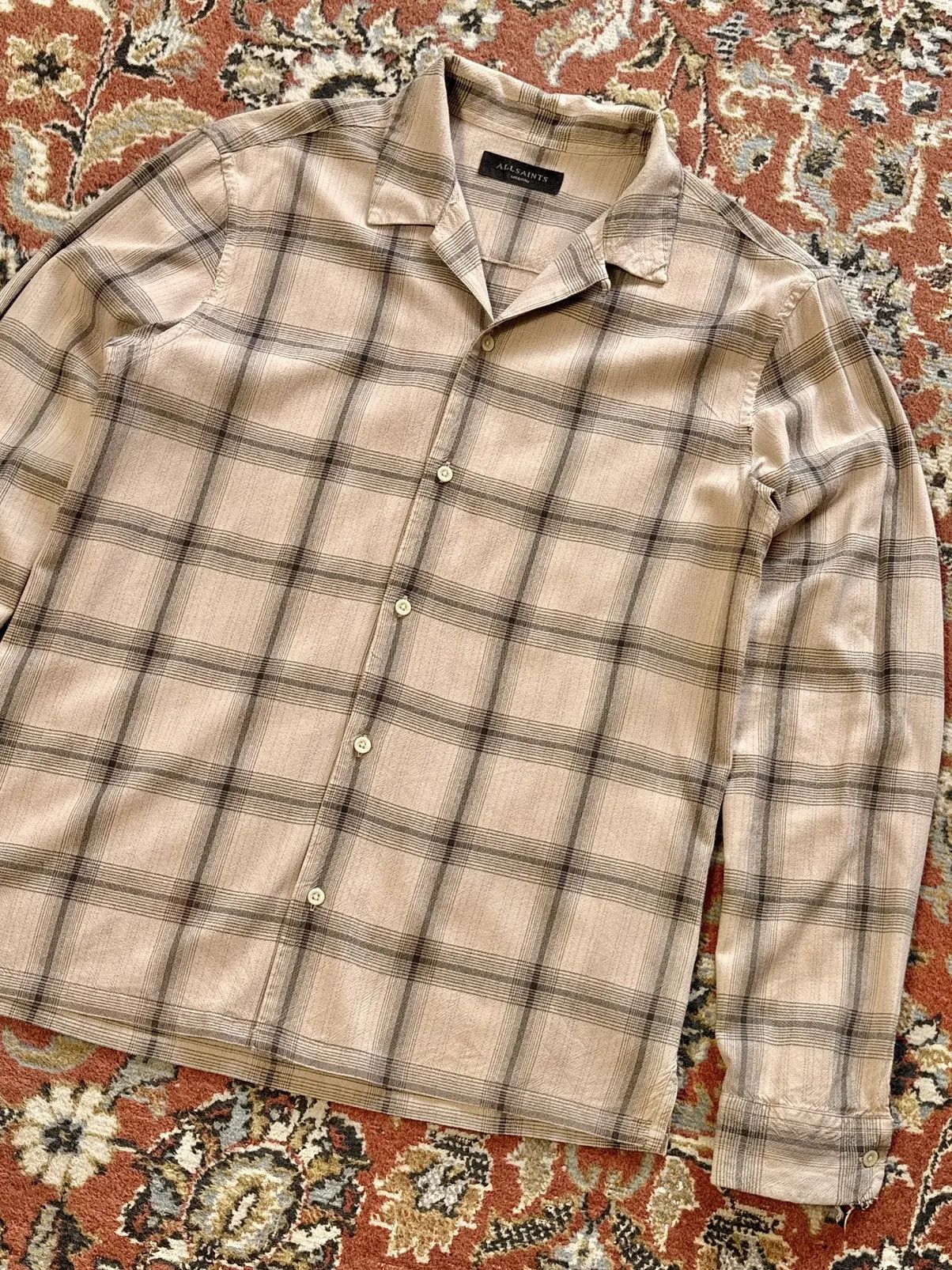 Allsaints Allsaints Flannel Distressed Check Long Sleeve Shirt Size US M / EU 48-50 / 2 - 6 Thumbnail