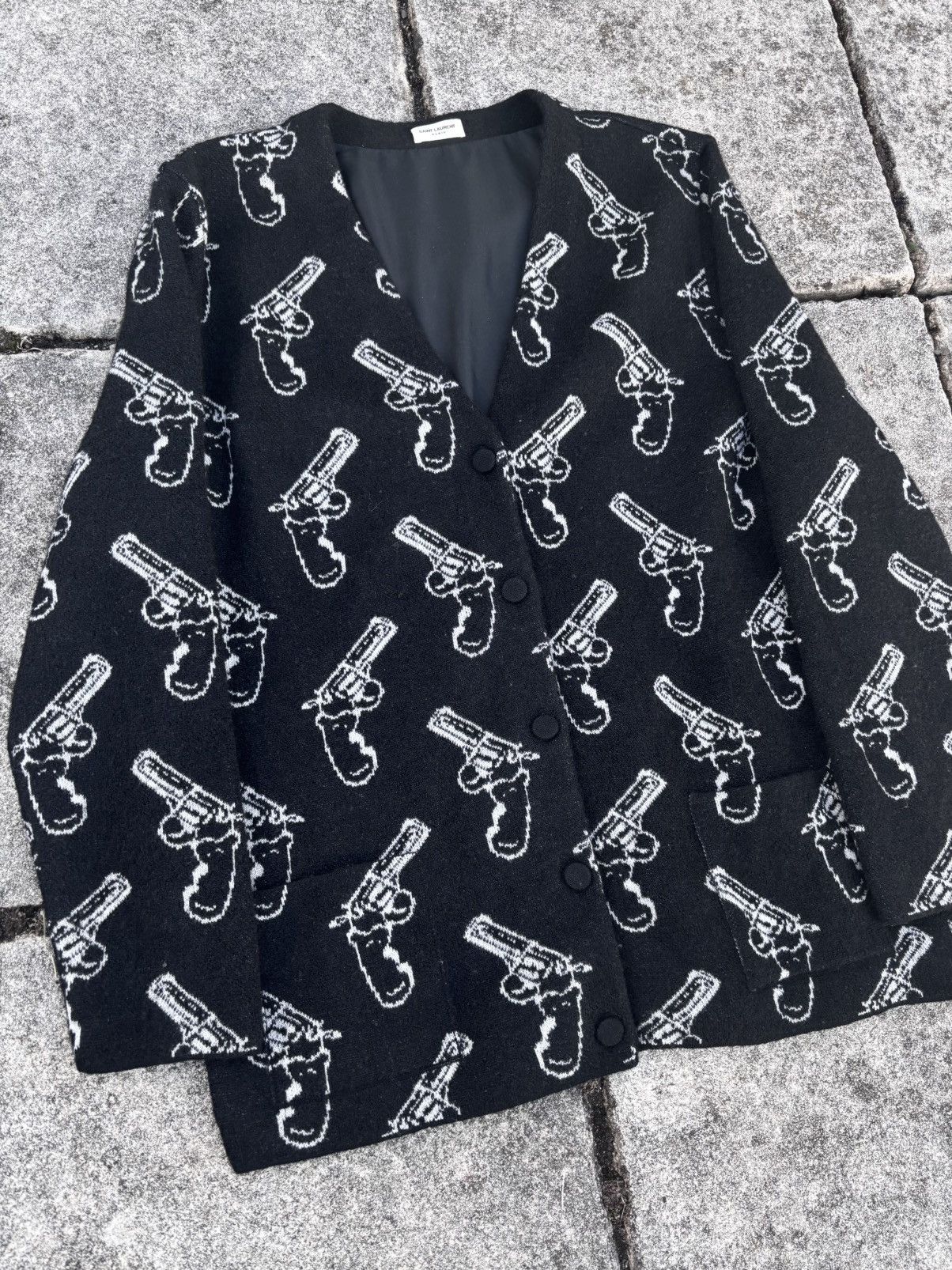 Saint Laurent Paris Saint Laurent by Hedi Slimane SS15 pistol gun cardigan Size US XL / EU 56 / 4 - 2 Thumbnail