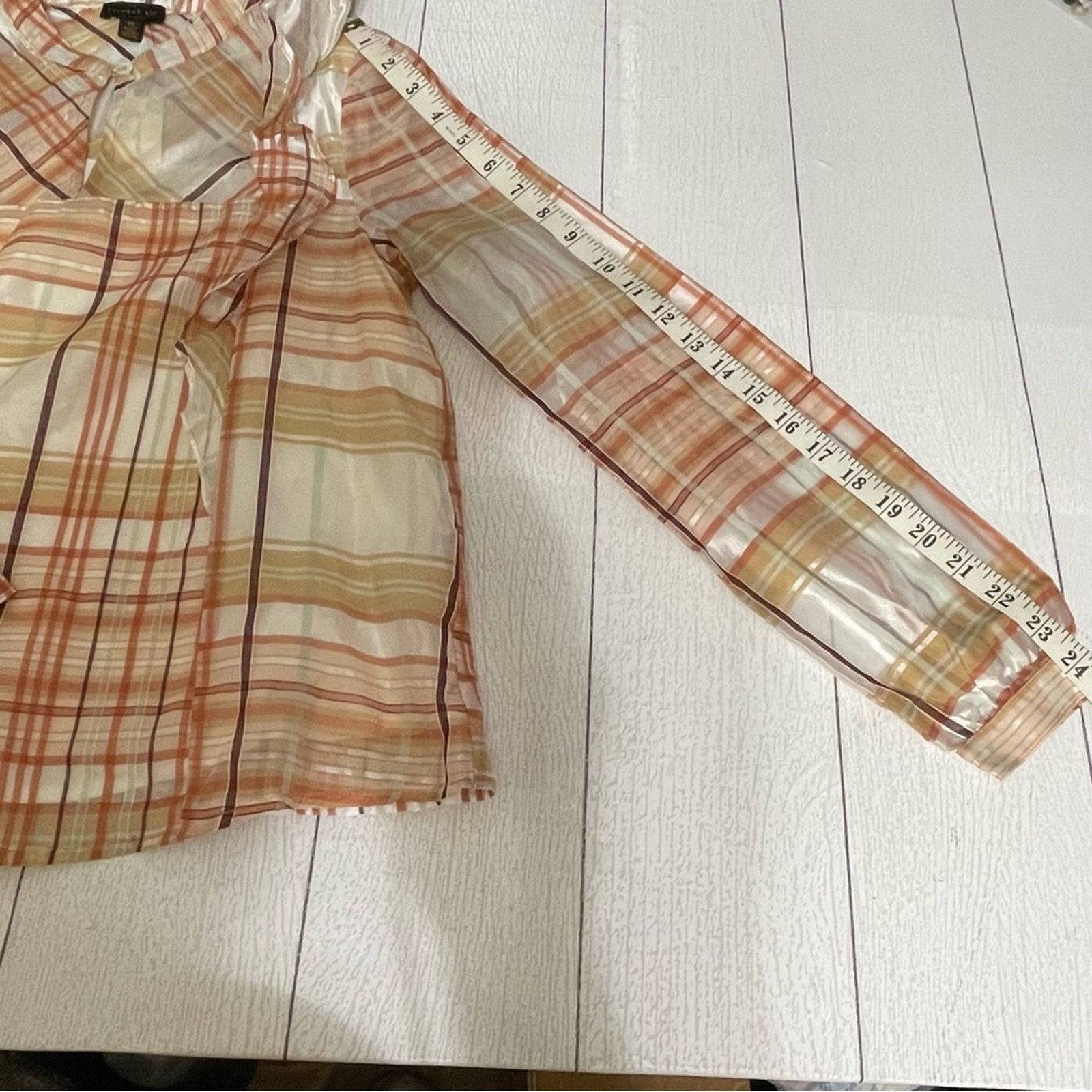Anthropologie CURRENT AIR ANTHROPOLOGIE Pink Rose Plaid Blouse Size XS NWT Size XS / US 0-2 / IT 36-38 - 7 Thumbnail