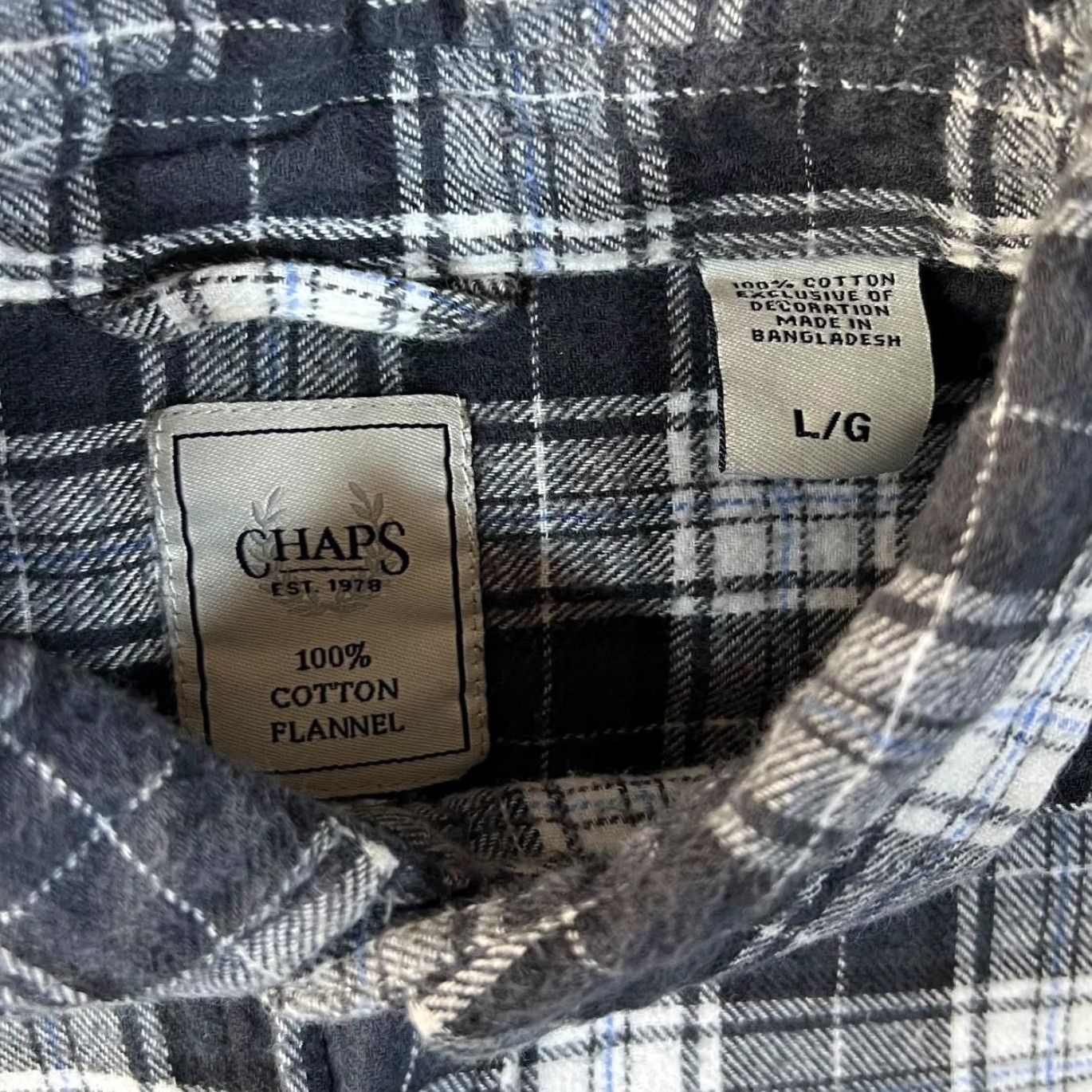 Chaps CHAPS 100% Cotton Flannel Plaid Check Long Sleeve Button-Up Shirt Large Size US L / EU 52-54 / 3 - 4 Thumbnail