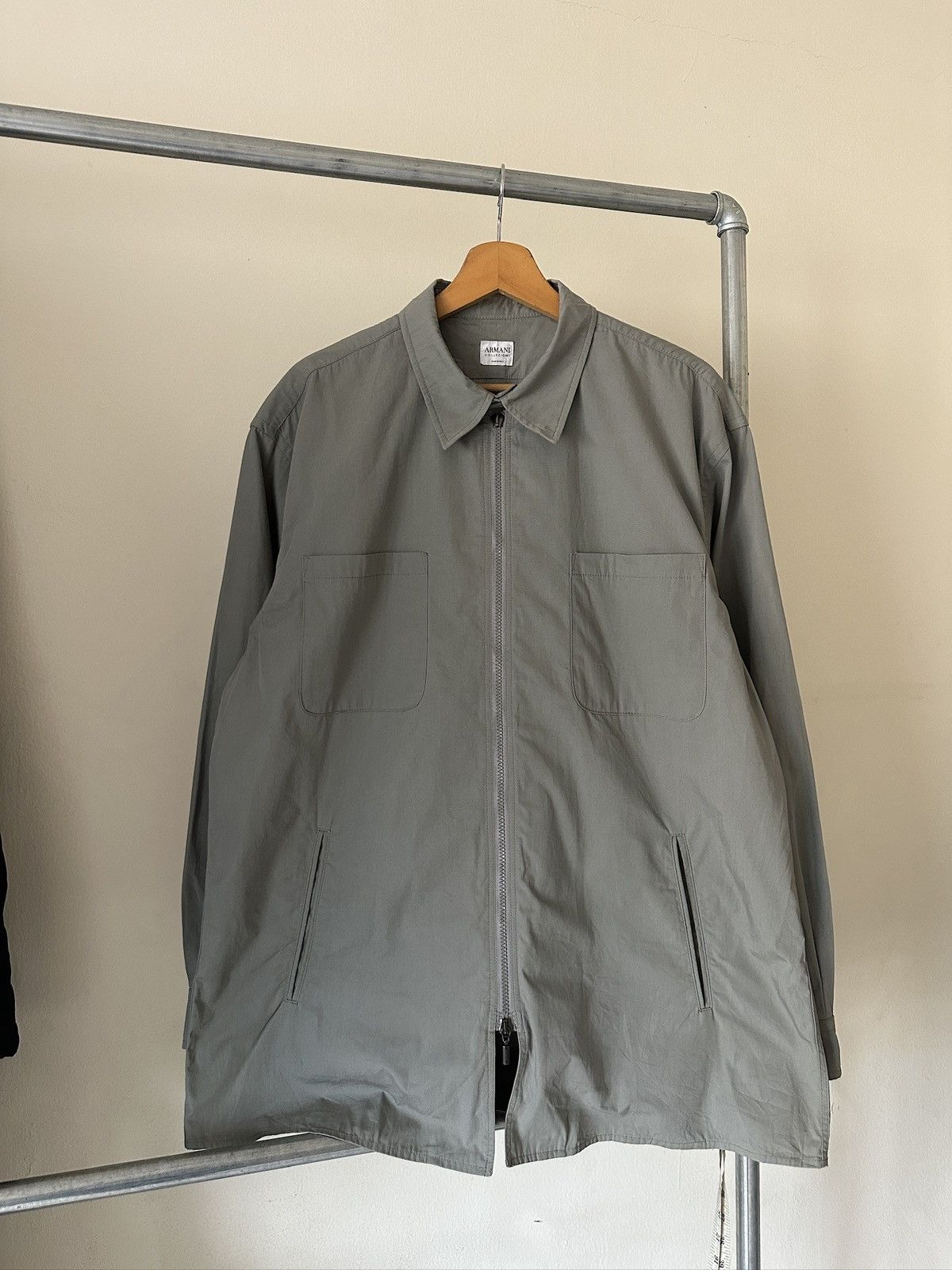 Armani Collezioni 1990s Armani Collezioni Nylon Blend Work Jacket Size US L / EU 52-54 / 3 - 1 Thumbnail