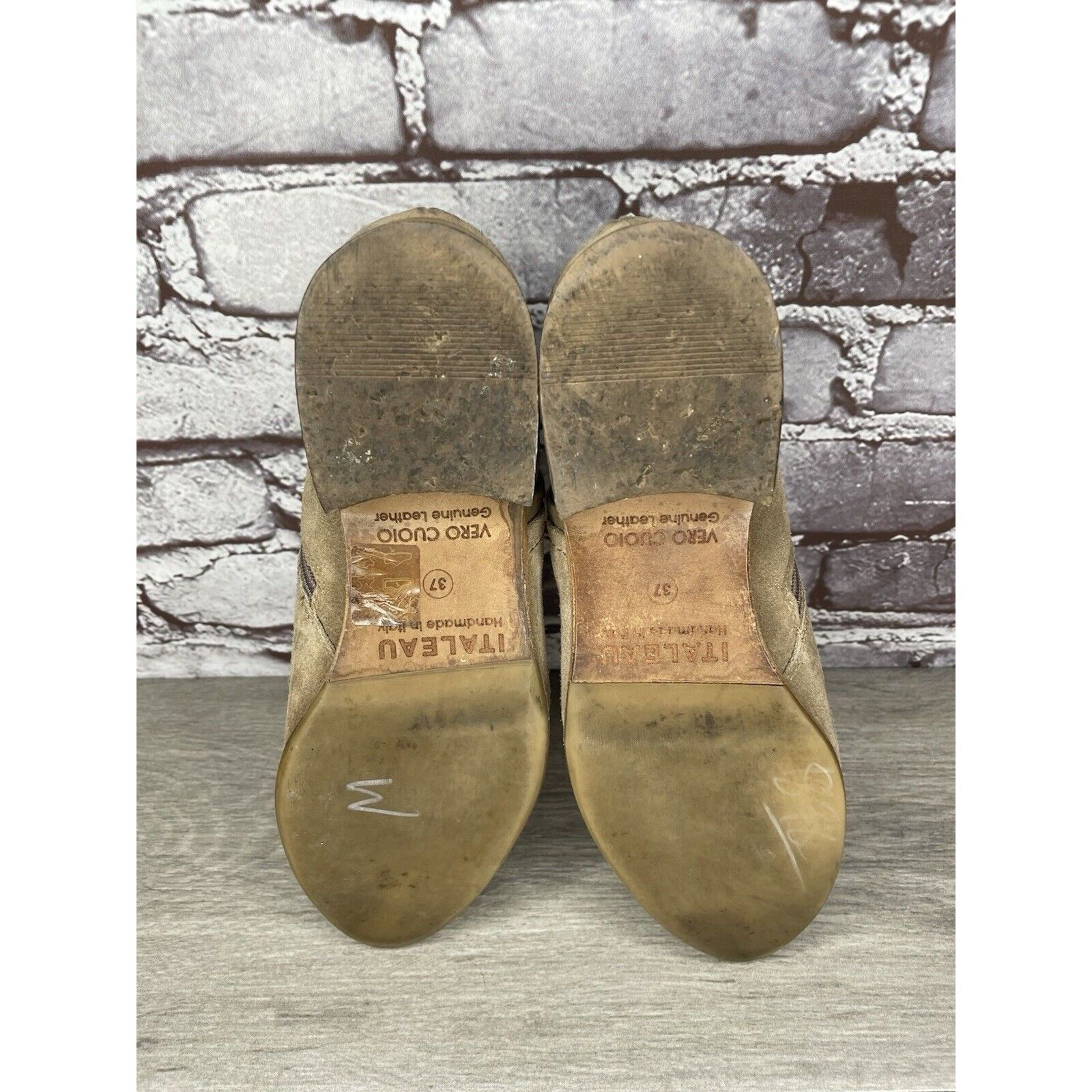 Other ITALEAU Tan Suede Leather Ankle Side Zipper Low Heel Boots W Size US 6.5 / IT 36.5 - 9 Thumbnail