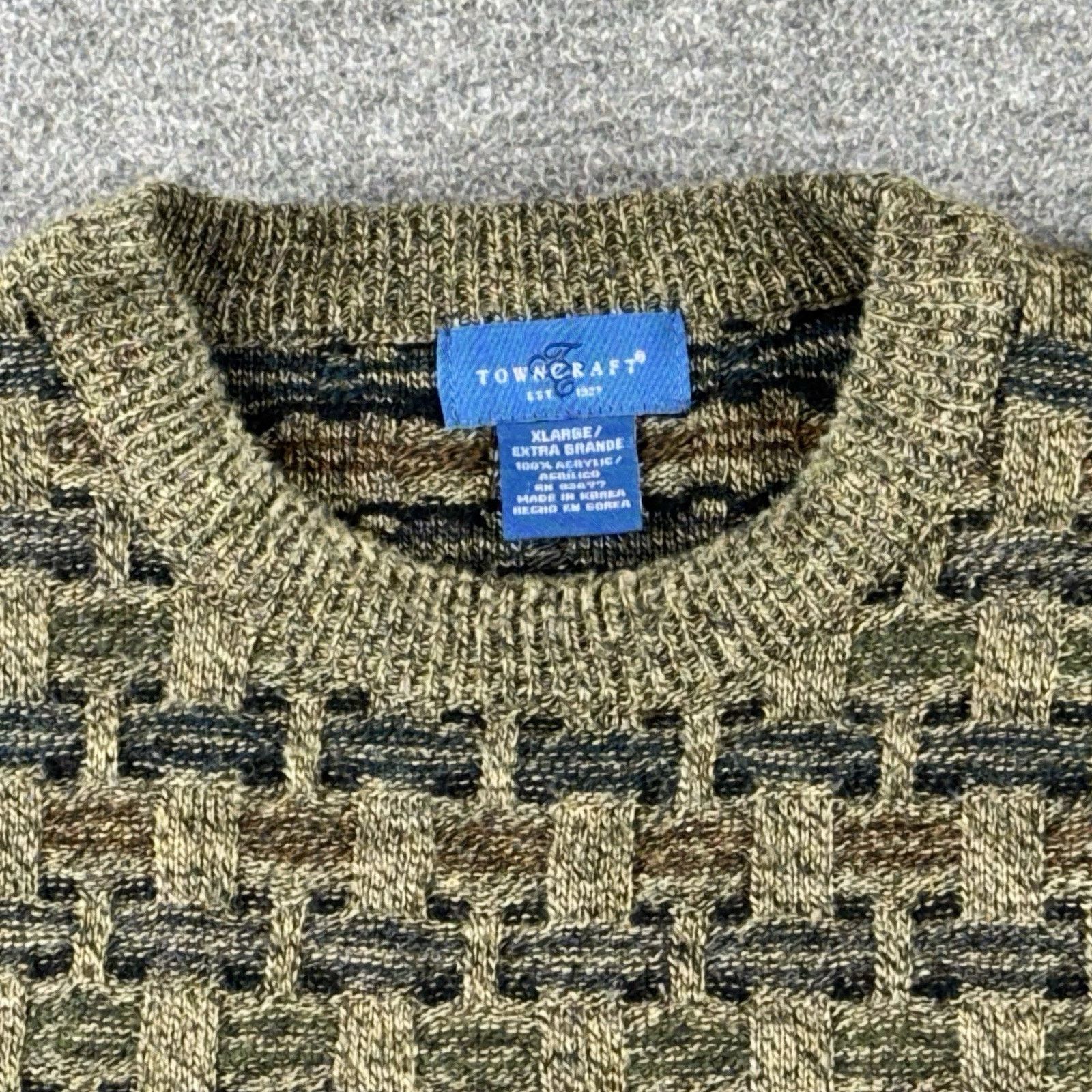 Towncraft Towncraft Men's Sweater 100% Acrylic XL Grandpa/Dad Sweater Size US XL / EU 56 / 4 - 3 Thumbnail