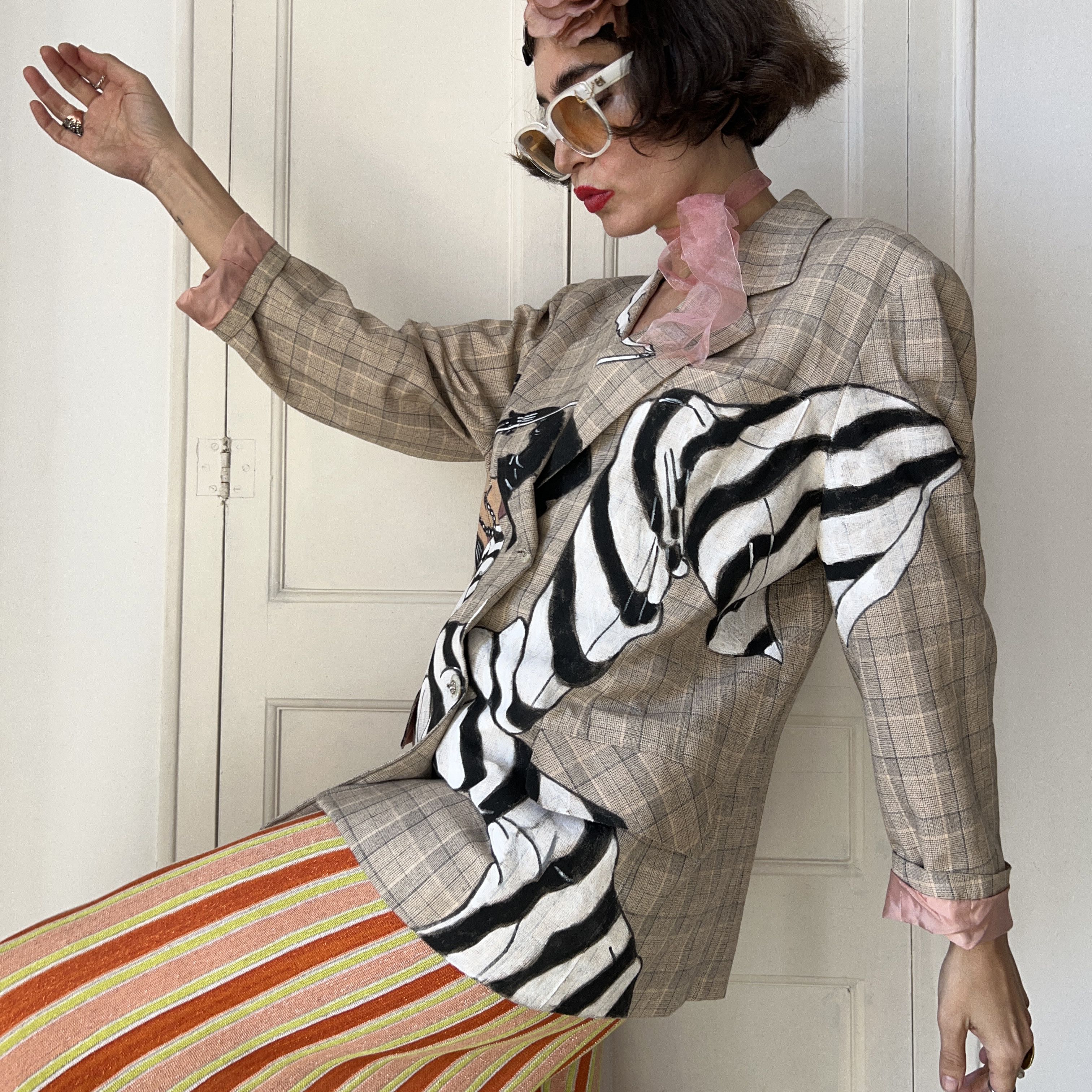 Custommade Custom made Hand Painted Art Deco Blazer Size XL / US 12-14 / IT 48-50 - 4 Thumbnail
