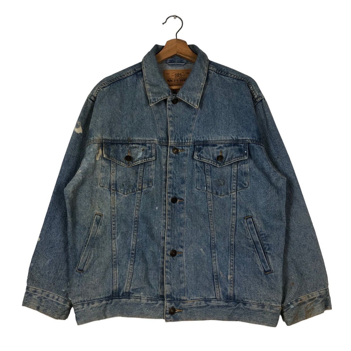 Japanese Brand 🔥Vintage Mac Eye Denim Trucker Biker Jacket Toyo Enterprise Size US L / EU 52-54 / 3 - 1 Thumbnail