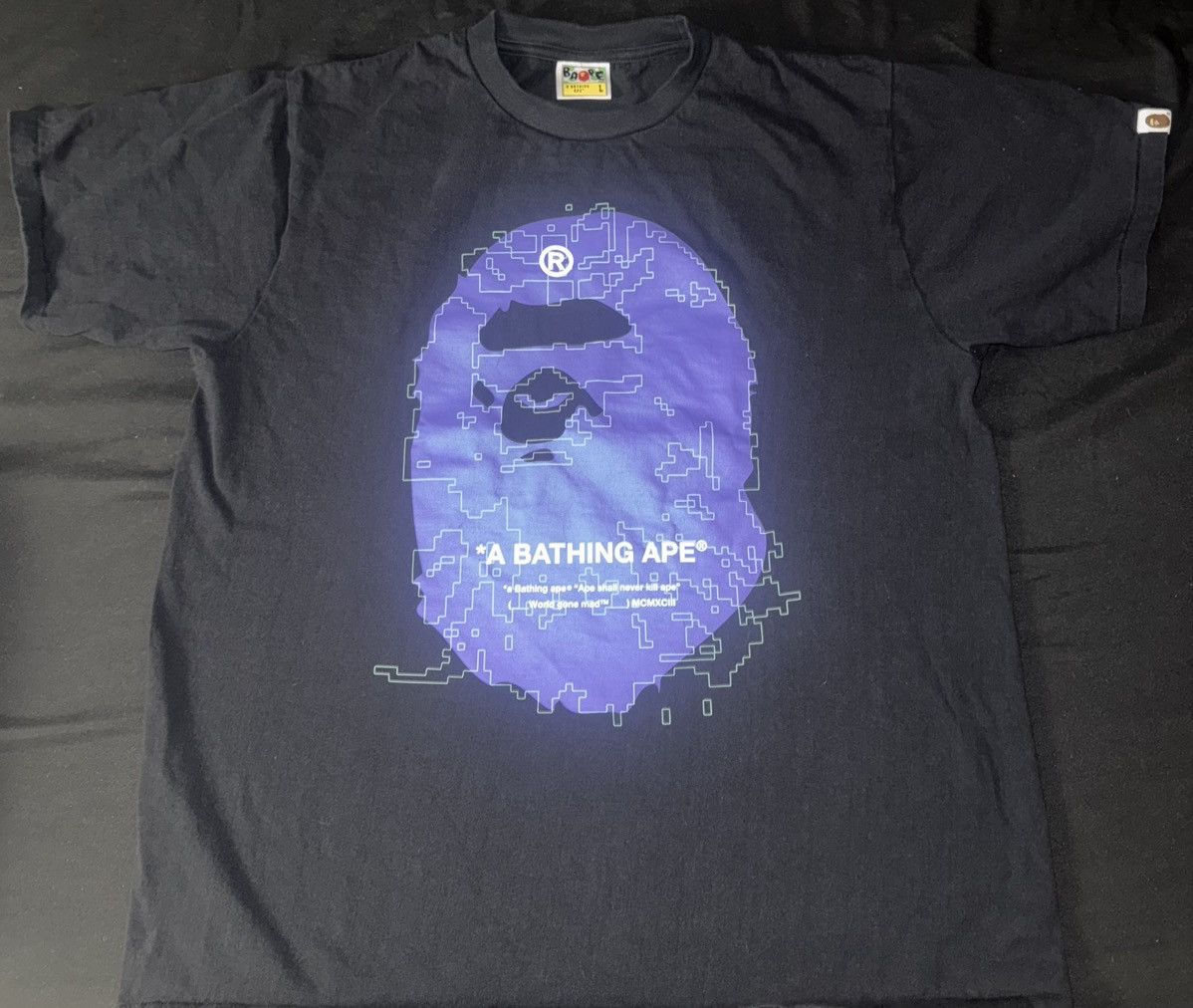 Bape A Bathing Ape BAPE Ape Head T-Shirt Black & Purple Size L Size US L / EU 52-54 / 3 - 1 Thumbnail
