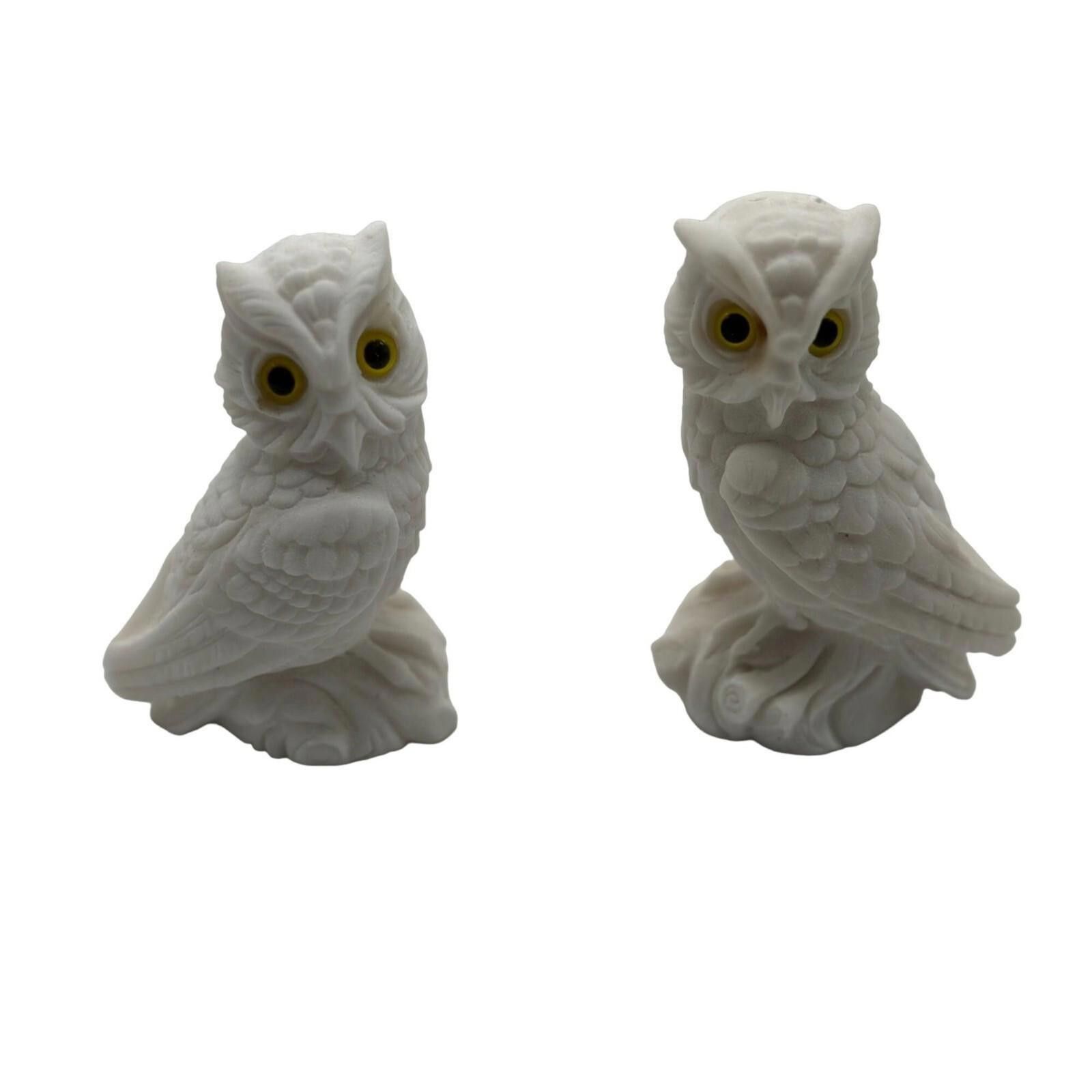 Other Pair of Vintage Alabaster Owl Figurines Hypnotic Yellow Eyes Size ONE SIZE - 1 Thumbnail