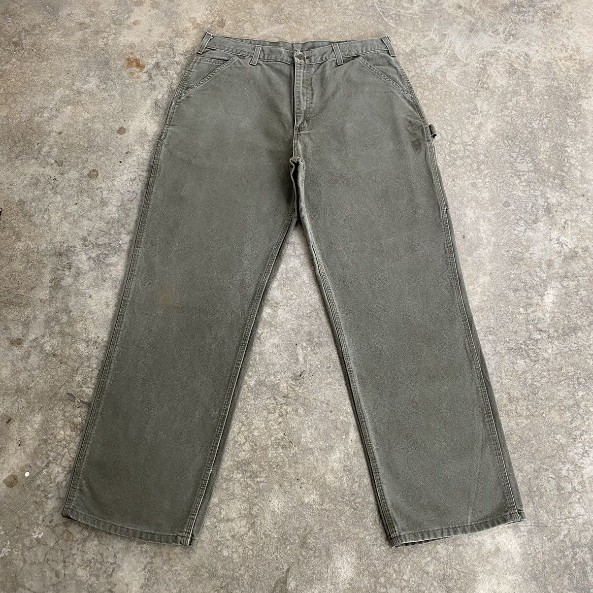 Carhartt VTG Carhartt Moss Green Carpenter Work Pants Size US 35 - 1 Thumbnail