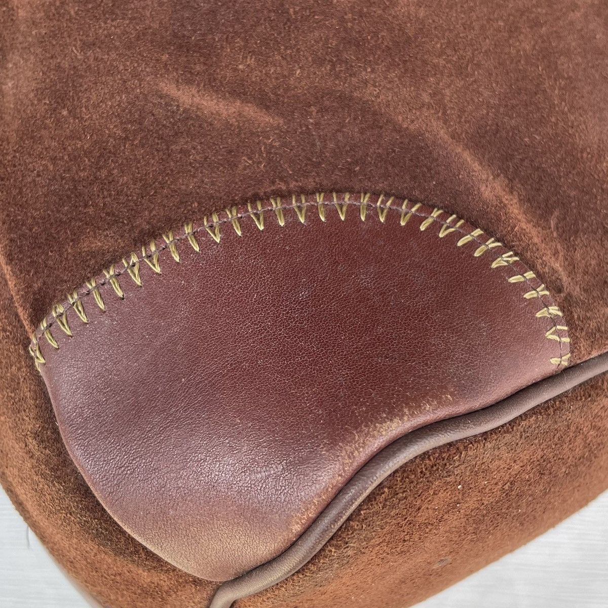 Leather × Vintage Vintage Assemble Dark Brown Suede Leather Bag Size ONE SIZE - 12 Thumbnail