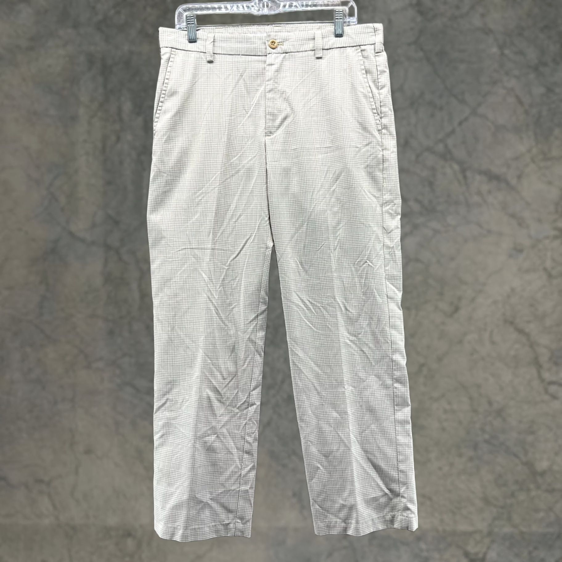 Izod IZOD Pants Men 32x30 Adult Khaki Chino Pleated Tan Beige Glen Check Vintage Golf Circle Size US 32 / EU 48 - 1 Thumbnail