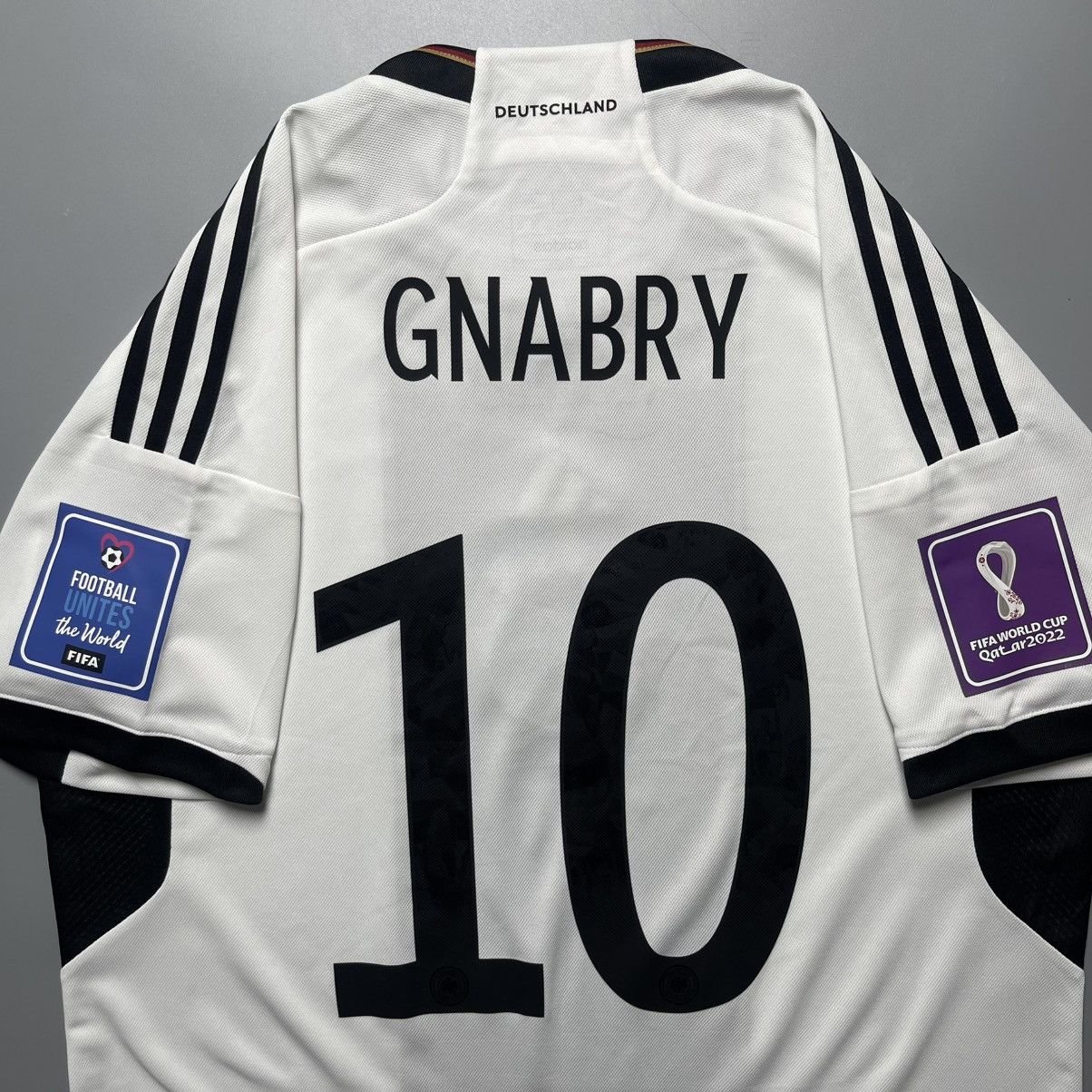 Adidas GERMANY ADIDAS 2022 WORLD CUP SOCCER HOME JERSEY #10 GNABRY Size US L / EU 52-54 / 3 - 9 Thumbnail