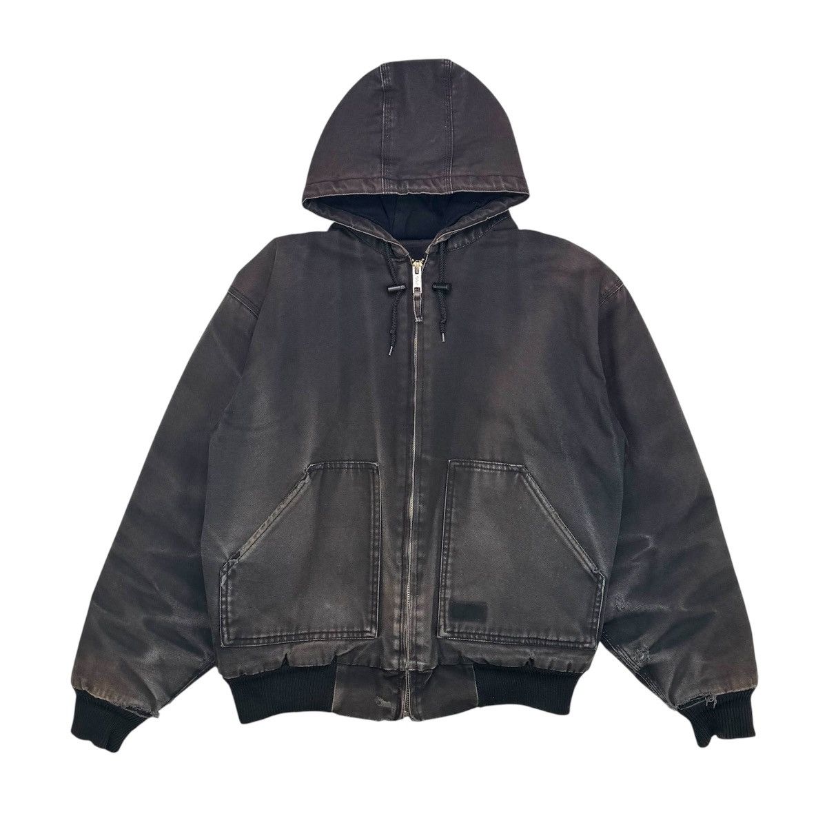 Vintage VINTAGE THRASHED FADED HOODED WORK JACKET Size US XL / EU 56 / 4 - 2 Thumbnail