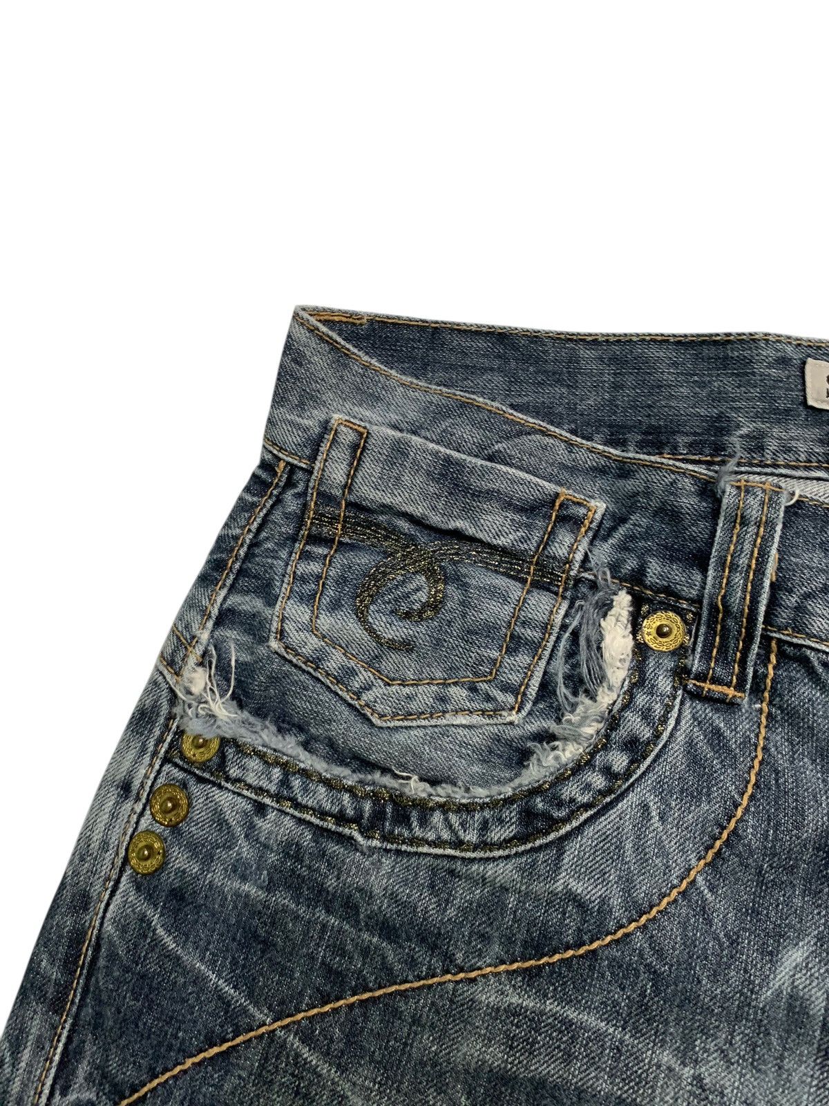 Tornado Mart FLARE SORRIDERE RUSTY JAPANESE PUNK DISTRESSED DENIM Size US 30 / EU 46 - 12 Thumbnail