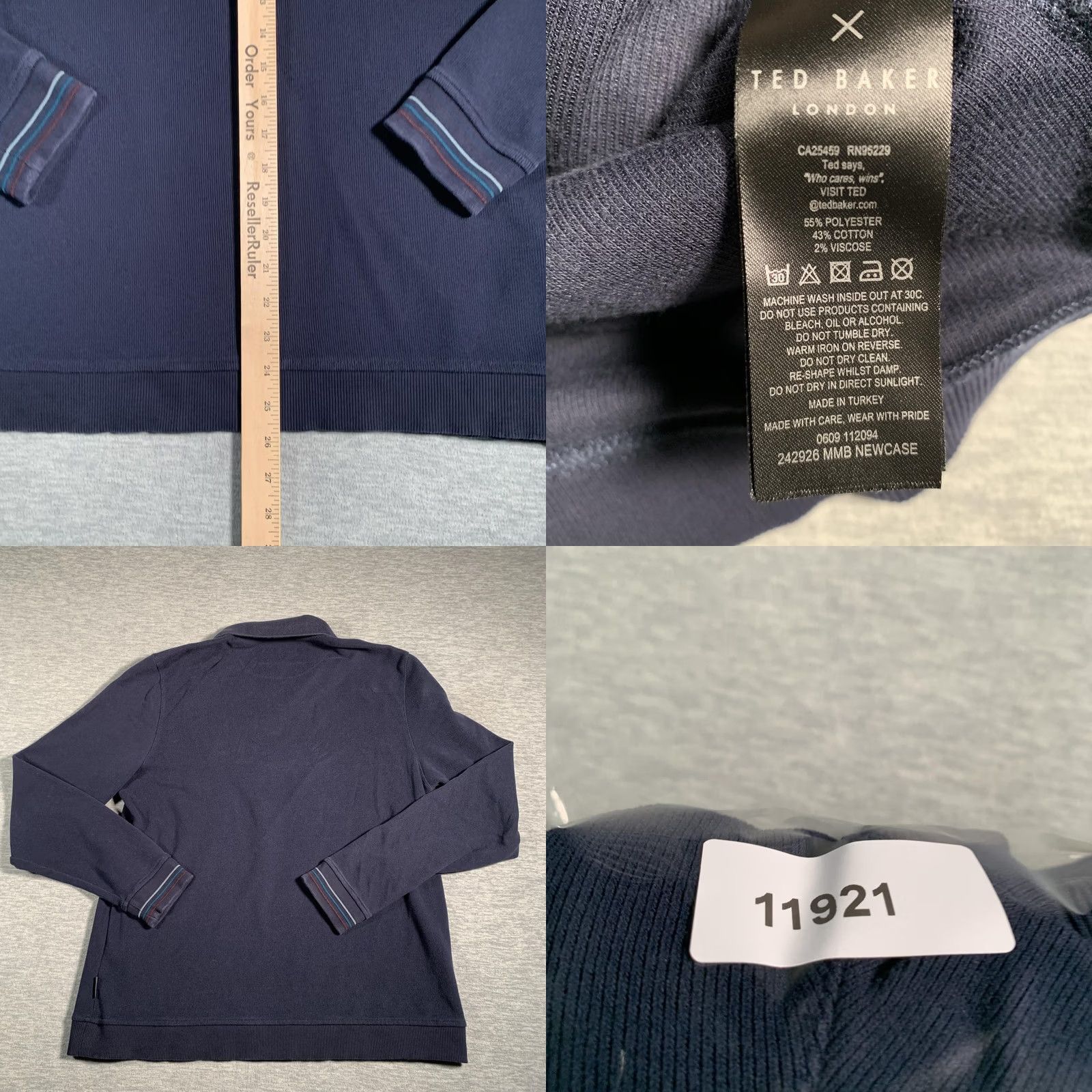 Ted Baker Ted Baker Sweater Mens Large Blue Knit Pullover 1/2 Zip Collared Turkey Size US L / EU 52-54 / 3 - 8 Thumbnail