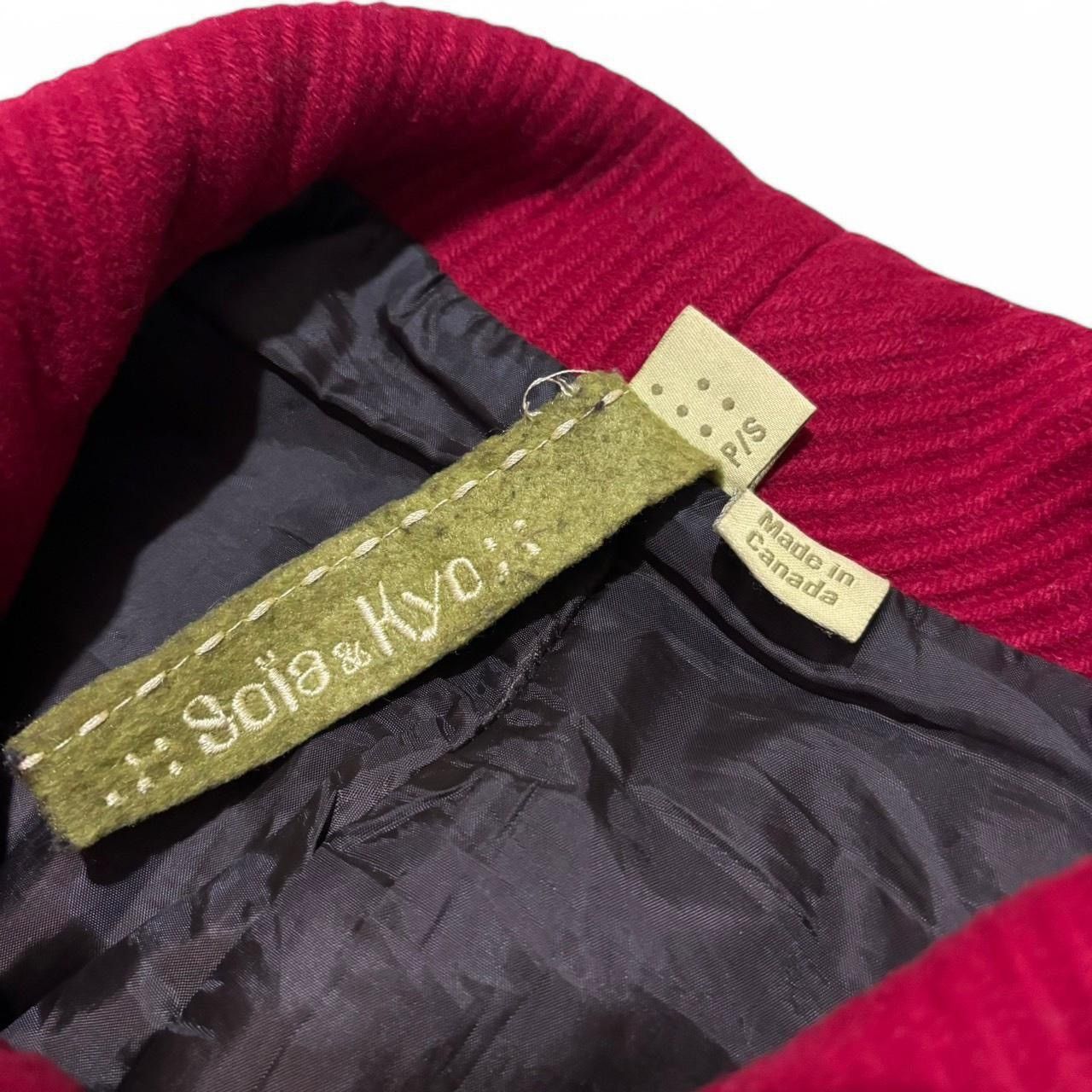 Designer × Soia & Kyo Vintage Red Wool Big Belt Mid Length Jacket Size S / US 4 / IT 40 - 3 Thumbnail