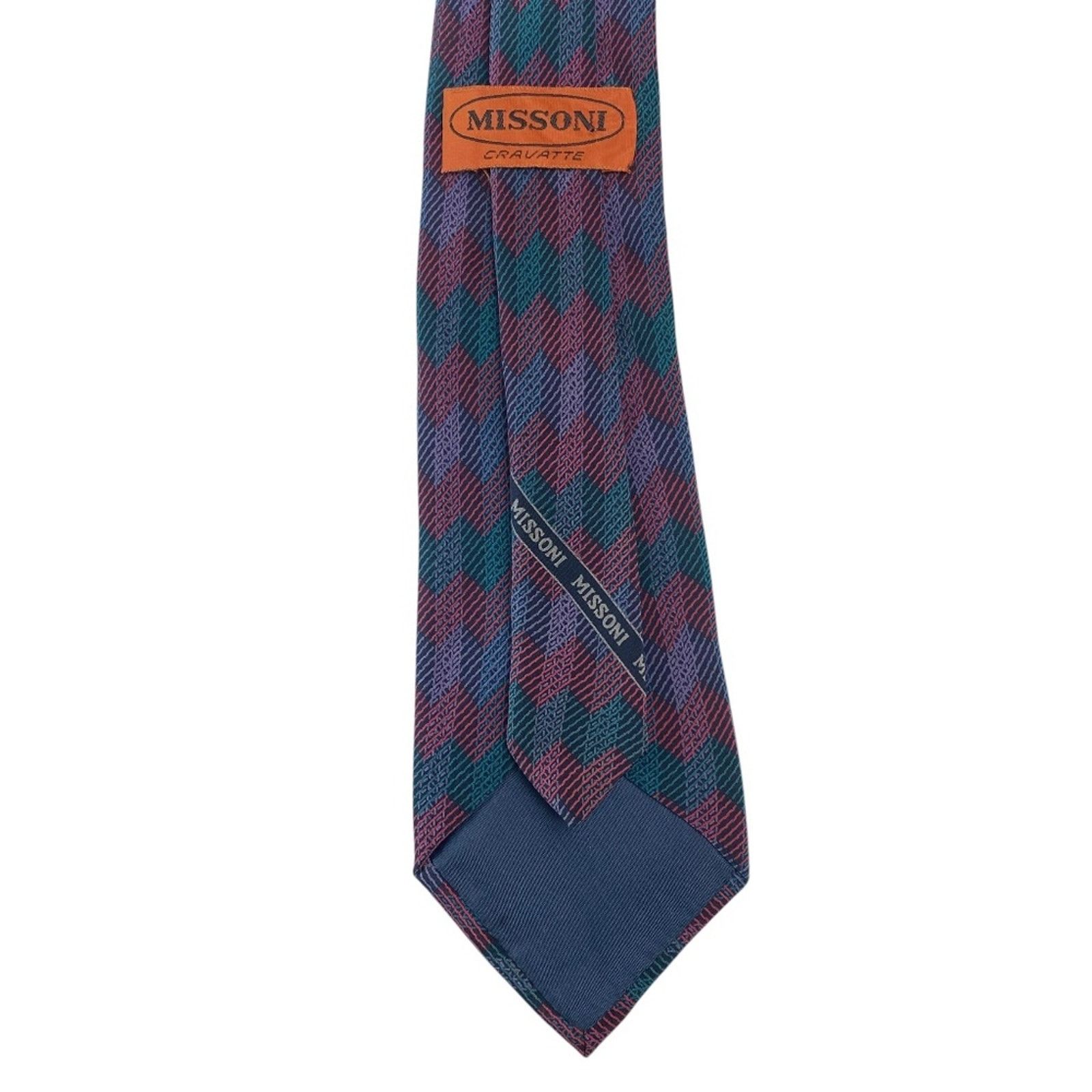 Missoni MISSONI Men’s 100% Silk Tie Necktie Zigzag Pattern Multi Size ONE SIZE - 5 Thumbnail