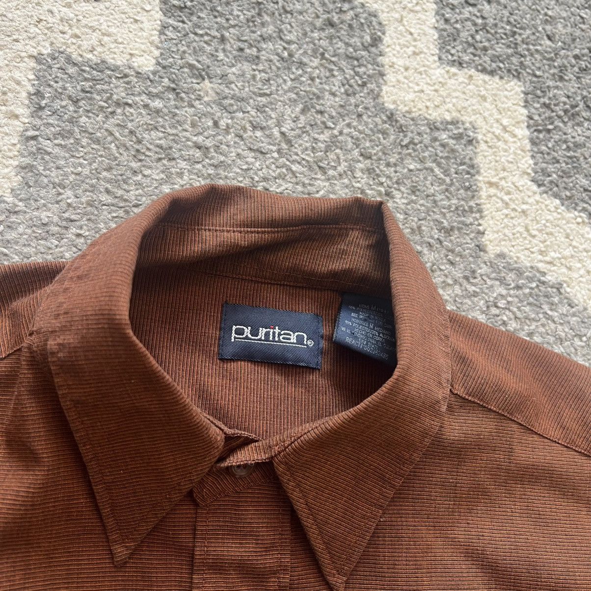 Vintage puritan red/brown cropped short sleeve button up tee Size US M / EU 48-50 / 2 - 3 Thumbnail