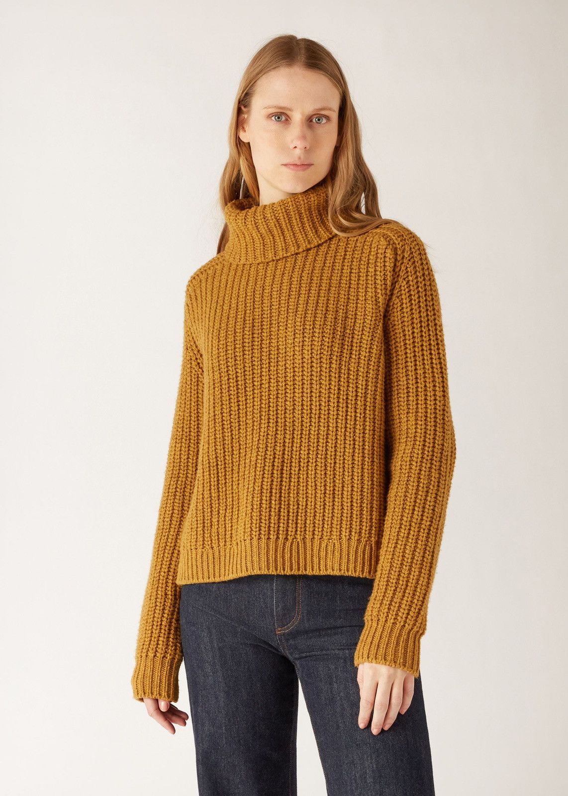 Loro Piana o1srvl11e0125 Davenport Turtleneck Sweater in Mustard Yellow Size L / US 10 / IT 46 - 3 Thumbnail