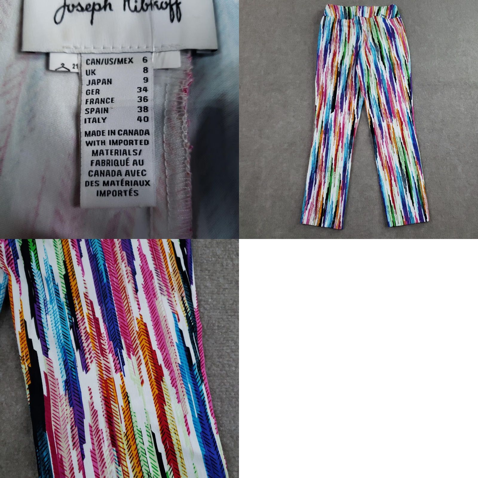 Joseph Ribkoff Joseph Ribkoff Pants Womens 6 Multicolor Pull On Straight Leg Abstract Print Size 28" / US 6 / IT 42 - 9 Thumbnail