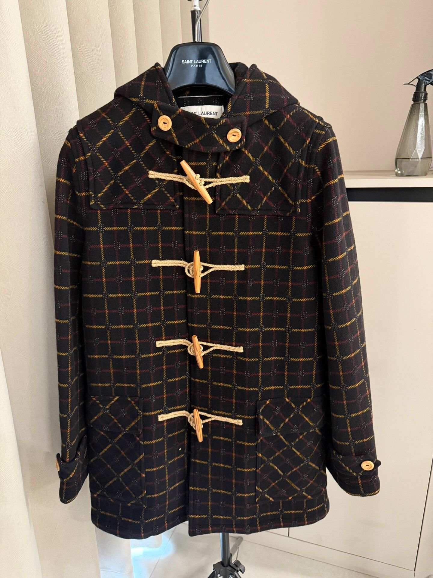 Saint Laurent Paris Saint Laurent 20FW Wool Check Duffle Coat Size US M / EU 48-50 / 2 - 1 Thumbnail