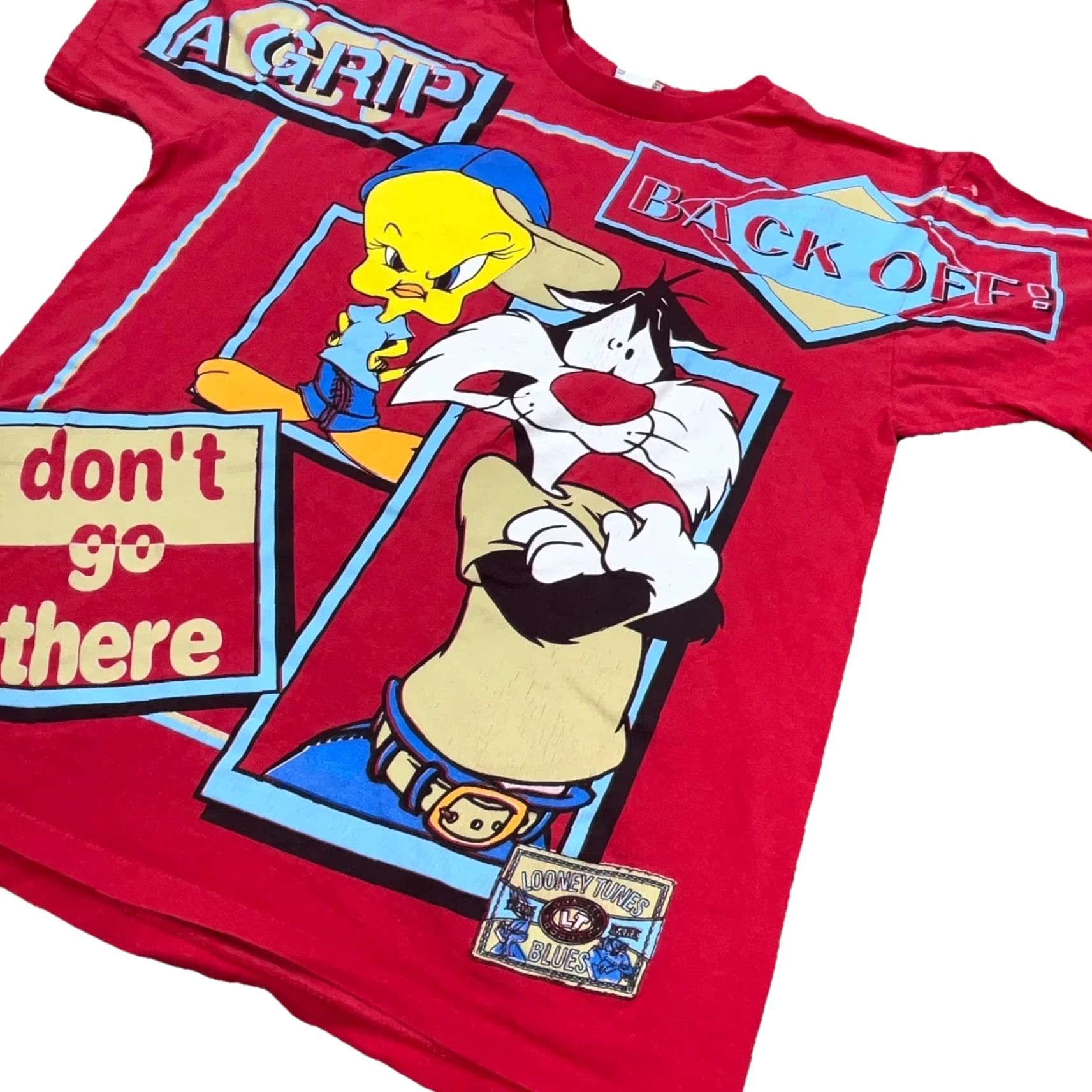 Vintage VINTAGE Looney Tunes Shirt Men XL All Over Print Tweety Bird Hip Hop 80s 90s Cartoon USA Red Mens Shirt XL Cotton Tee Size US XL / EU 56 / 4 - 2 Thumbnail