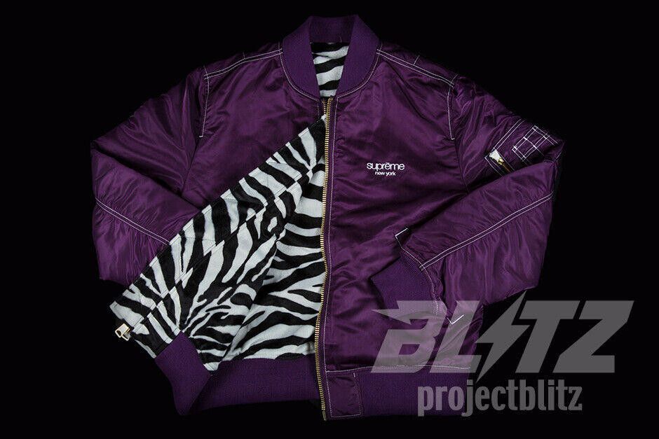 Supreme SS17 SUPREME CONTRAST STITCH REVERSIBLE MA-1 JACKET PURPLE Size US S / EU 44-46 / 1 - 3 Thumbnail