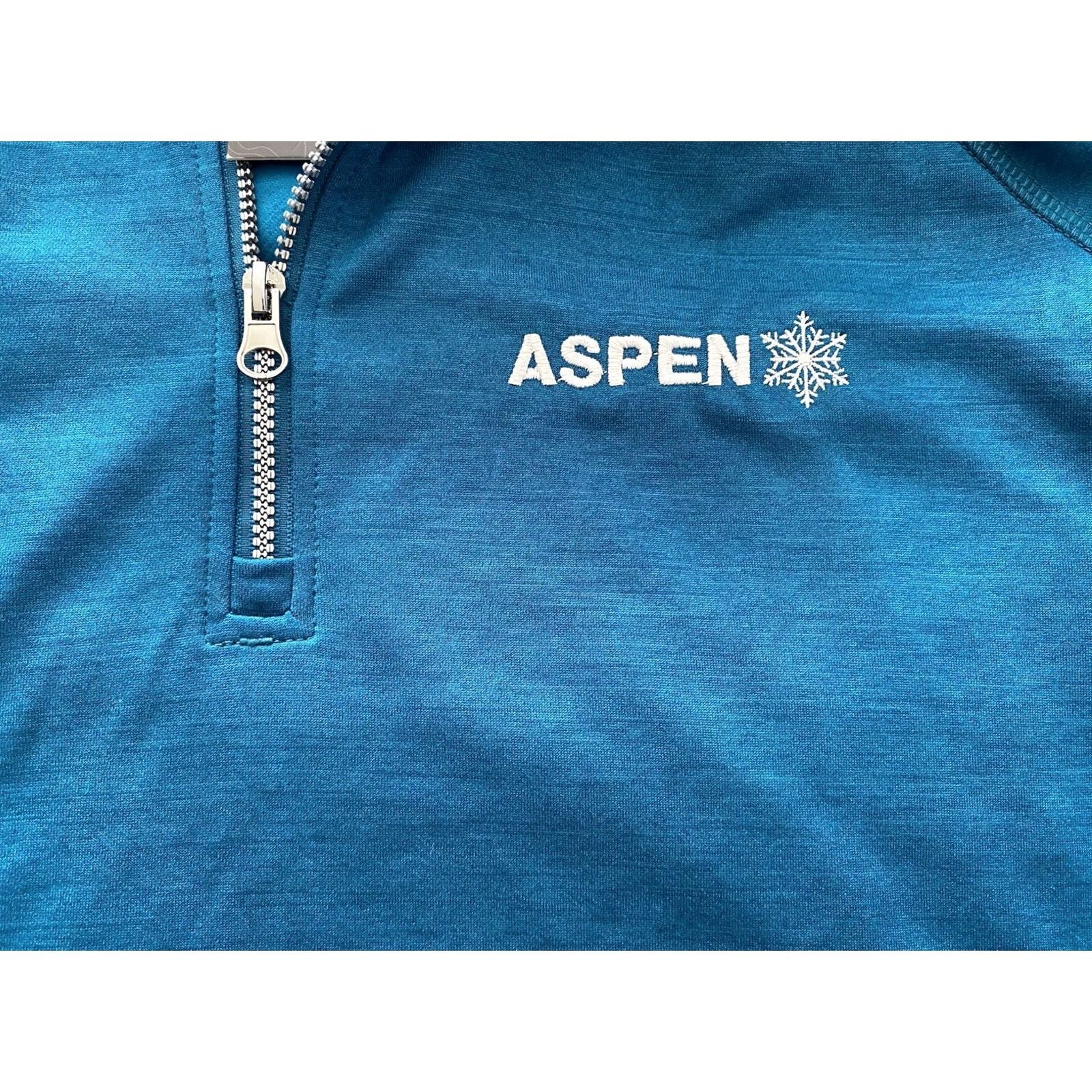 Vintage Aspen Ski Resort Women's XL 1/4 Zip Blue Windbreaker Skiing Snowboarding NWT Size XL / US 12-14 / IT 48-50 - 5 Thumbnail