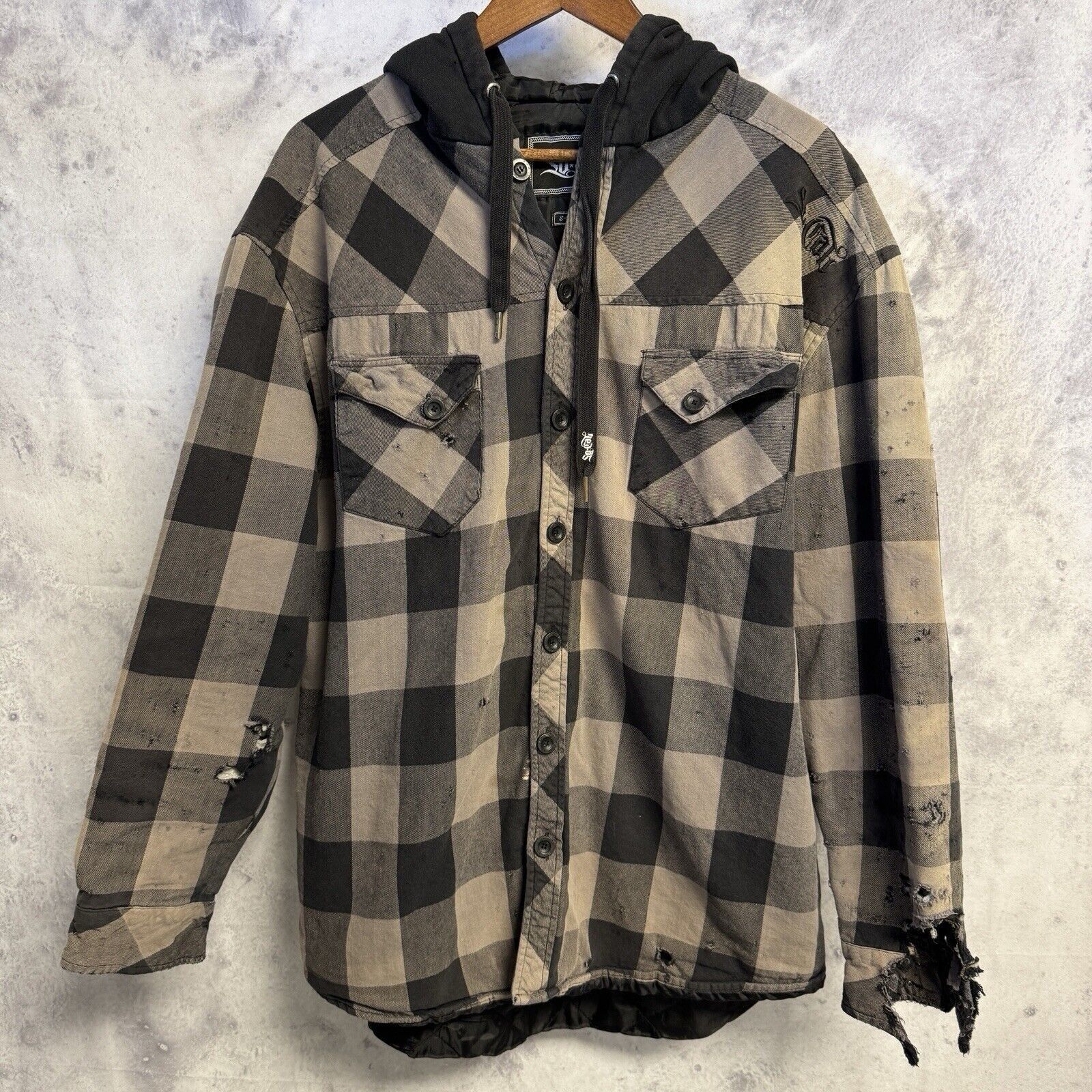 Vintage So Cal Button Up Jacket Mens XL Plaid Insulated Hoodie Embro Size US XL / EU 56 / 4 - 1 Thumbnail