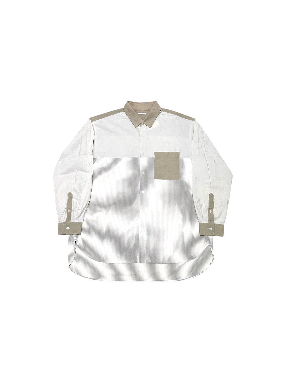 GU Mix Stripe Brown Shirt Button
