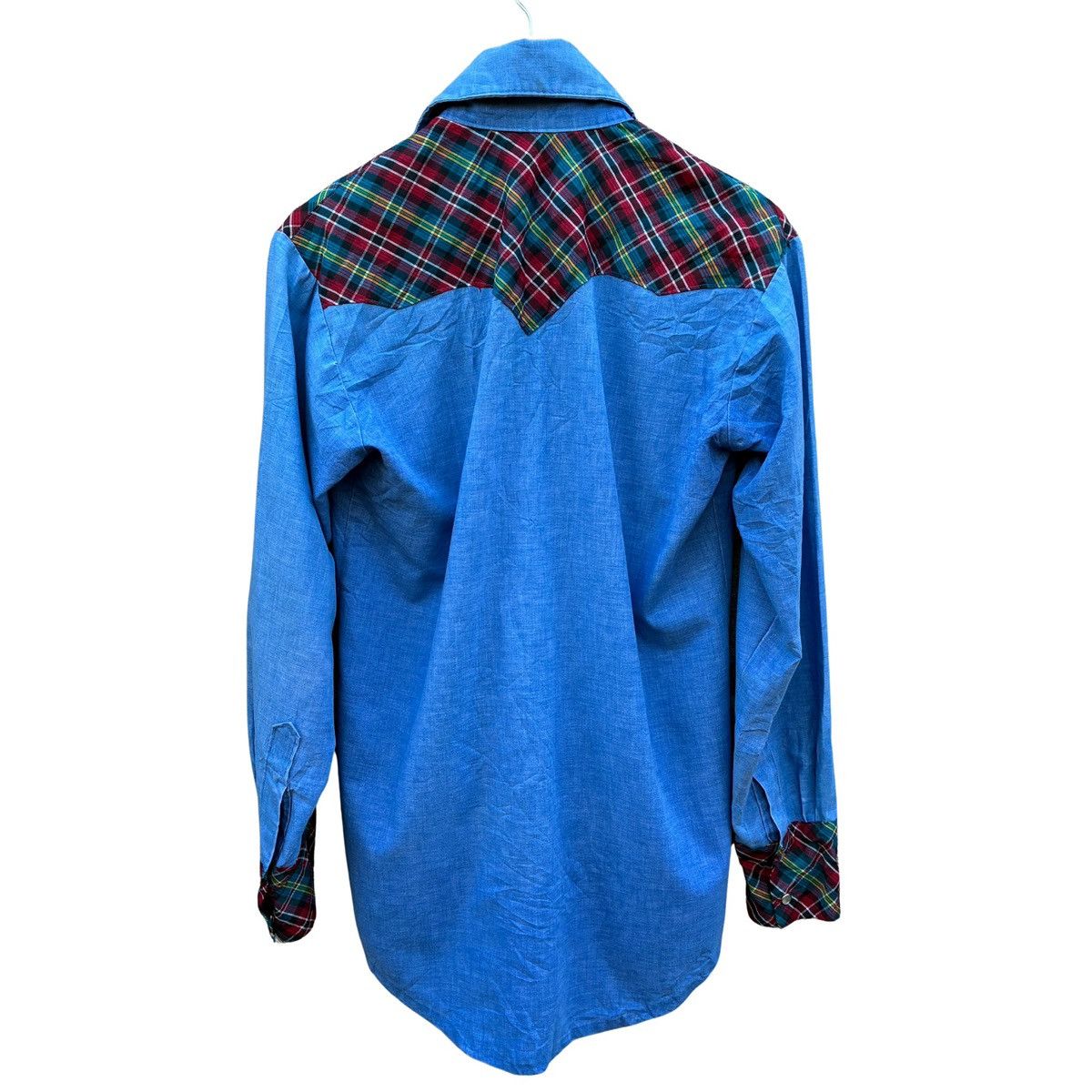 Other Vintage Unknow Brand Chambray Plaid Yoke Western Shirt Size US M / EU 48-50 / 2 - 2 Thumbnail