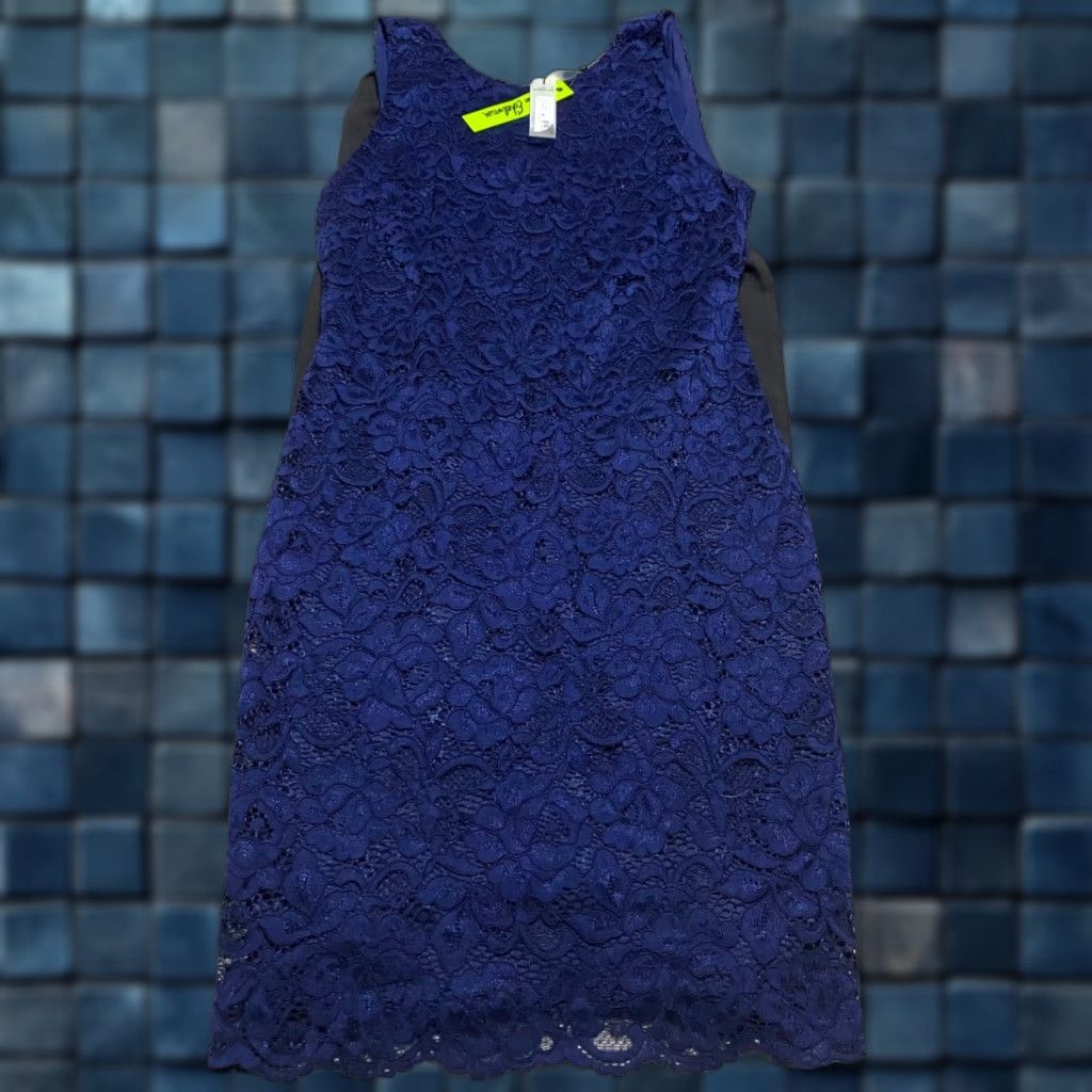 Sam Edelman NWT Sam Edelman Womens Dress Navy Blue Lace Floral Back Tie Sleeveless New sz 10 Size L / US 10 / IT 46 - 1 Thumbnail