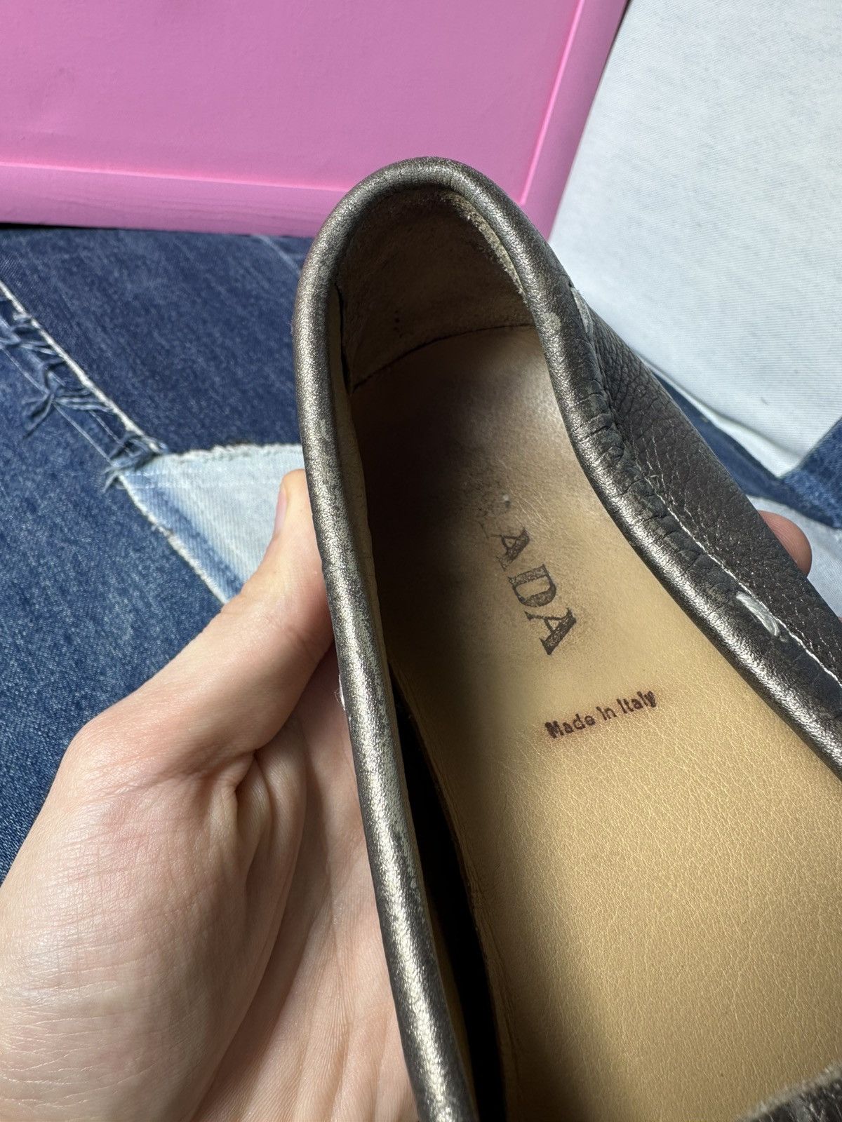 Prada Prada Leather Flats Loafers Logo Buckle Shoes Vintage Size US 8 / IT 38 - 22 Thumbnail