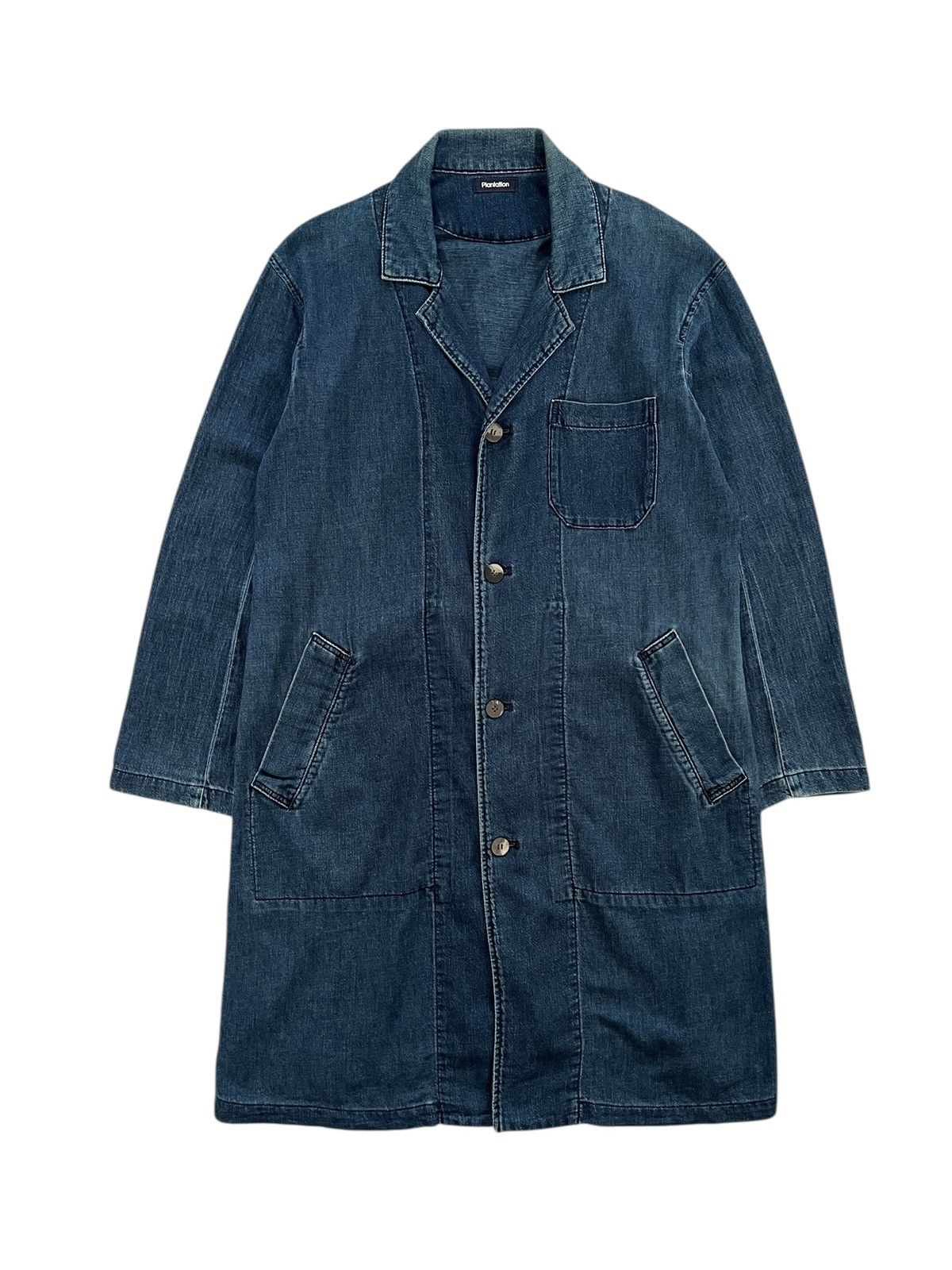 Issey Miyake 1990s Issey Miyake Plantation Indigo Long Jacket Size US S / EU 44-46 / 1 - 1 Thumbnail