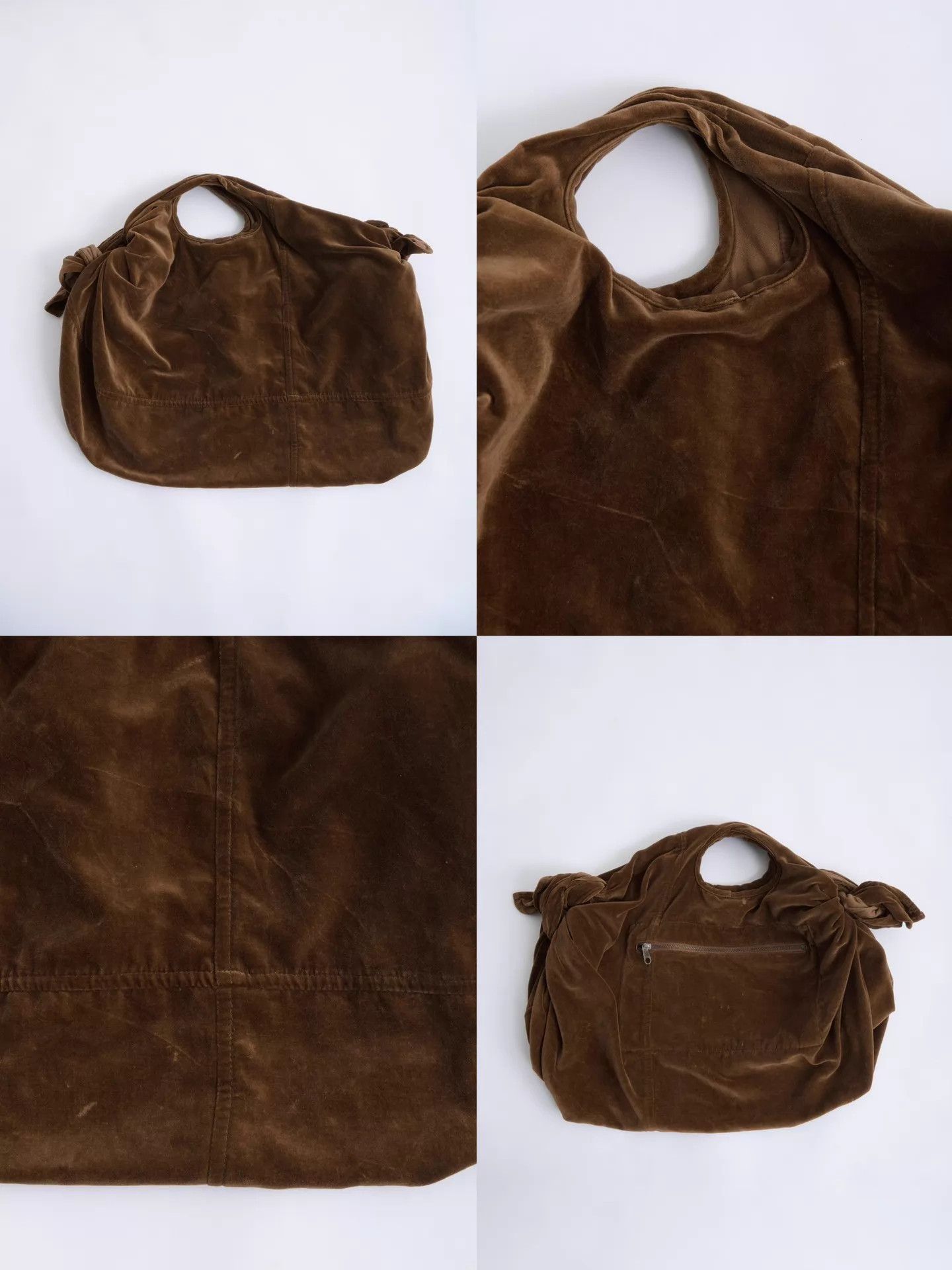 Comme des Garcons COMME des GARÇONS Brown Velvet Cloud Bag Size ONE SIZE - 8 Thumbnail
