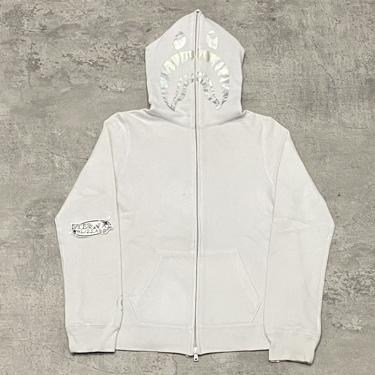 Bape Bape Shark Reflective White Fullzip Hoodie Size S / US 4 / IT 40 - 1 Thumbnail