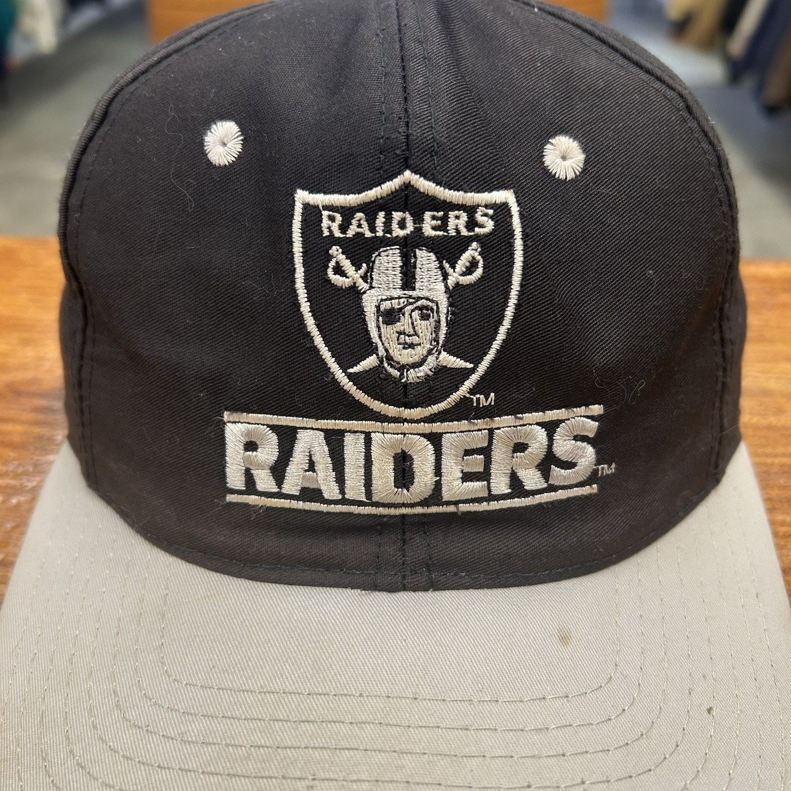 NFL Vintage 90’s NFL Oakland Raiders Spellout Snap Back Hat Size ONE SIZE - 2 Thumbnail