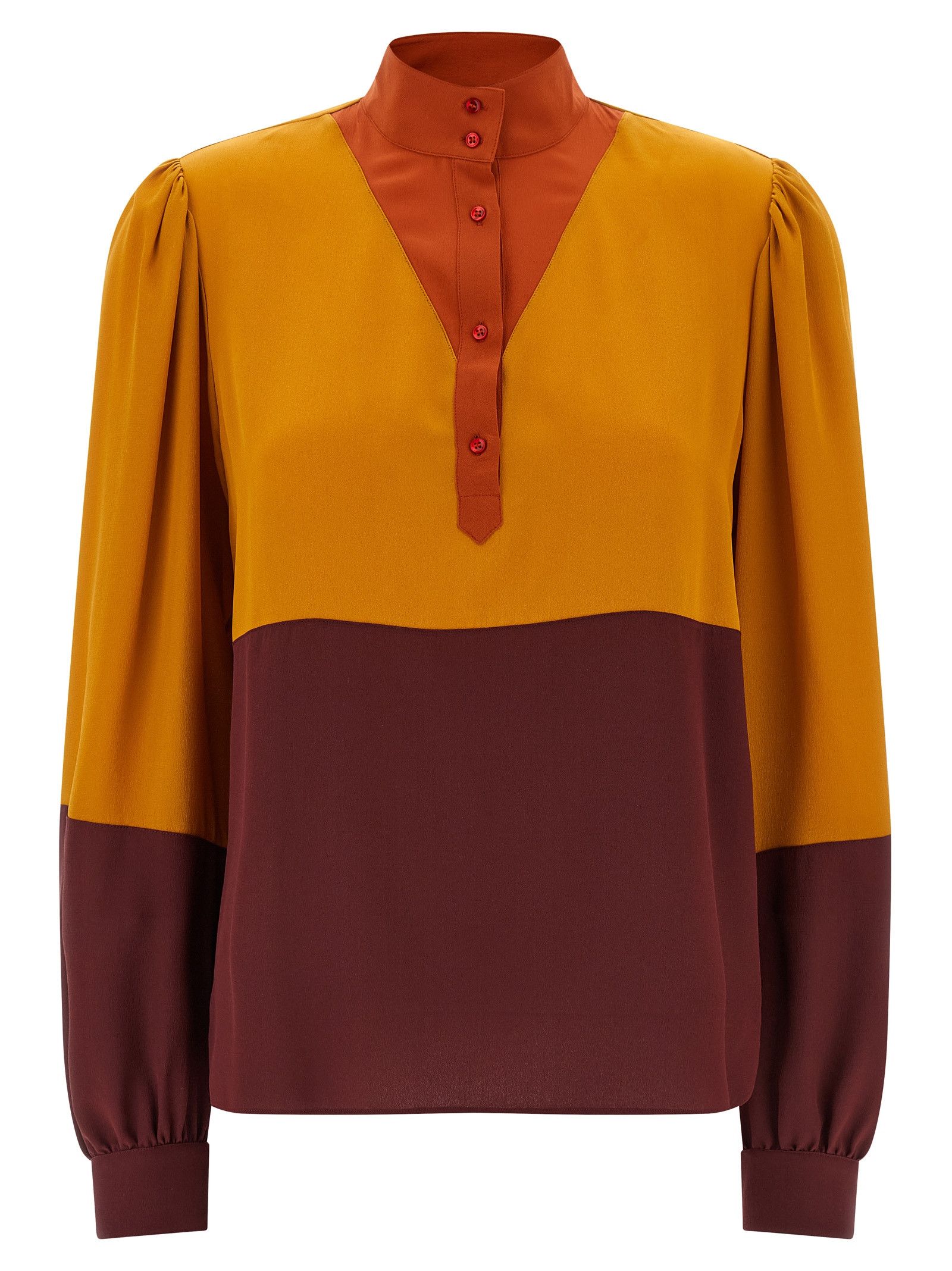 Saint Laurent Paris Color-block blouse Size S / US 4 / IT 40 - 1 Thumbnail