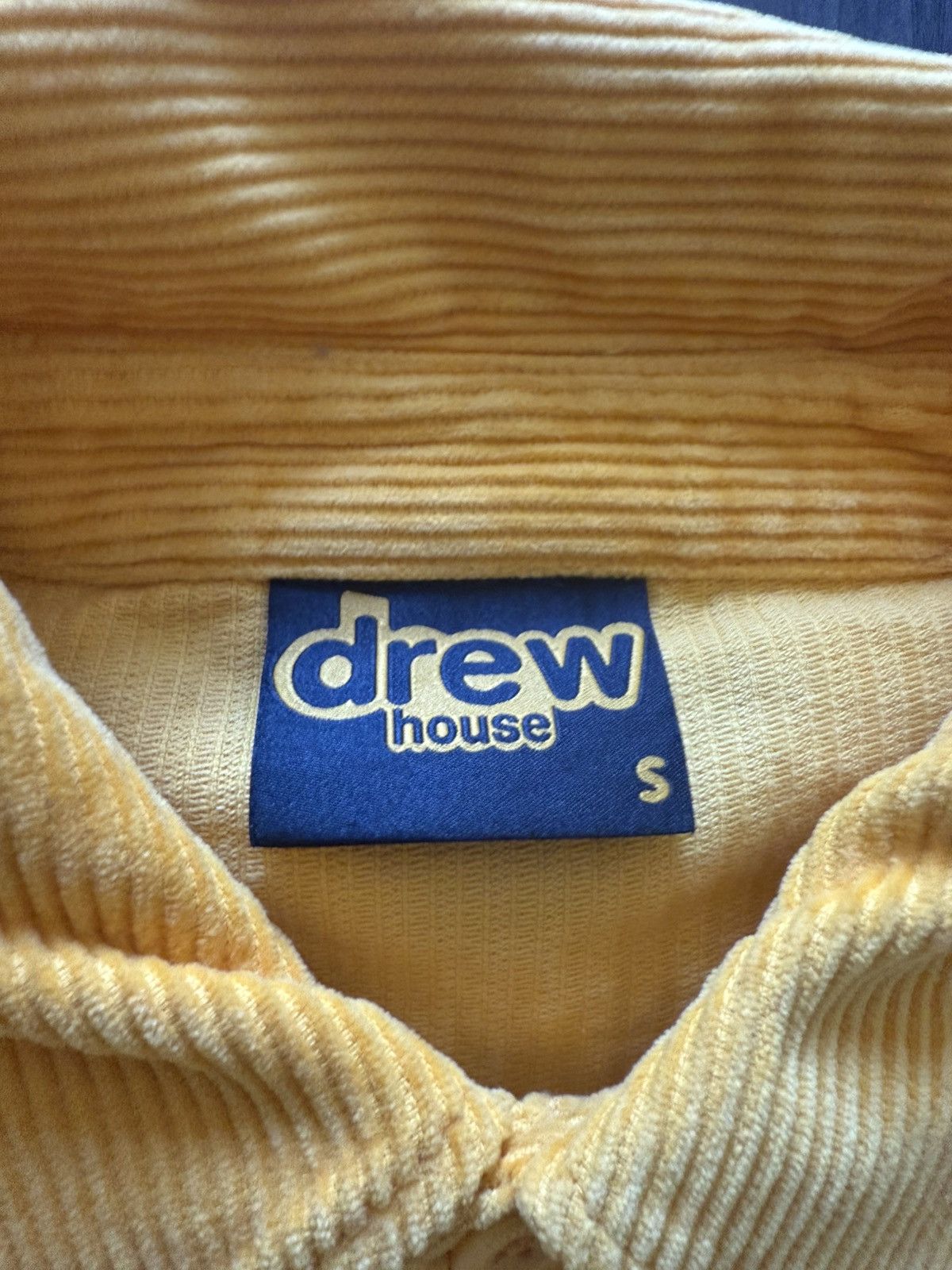 Drew House Drew House Yellow Corduroy Button-Up Shirt Smiley Logo S Size US S / EU 44-46 / 1 - 3 Thumbnail