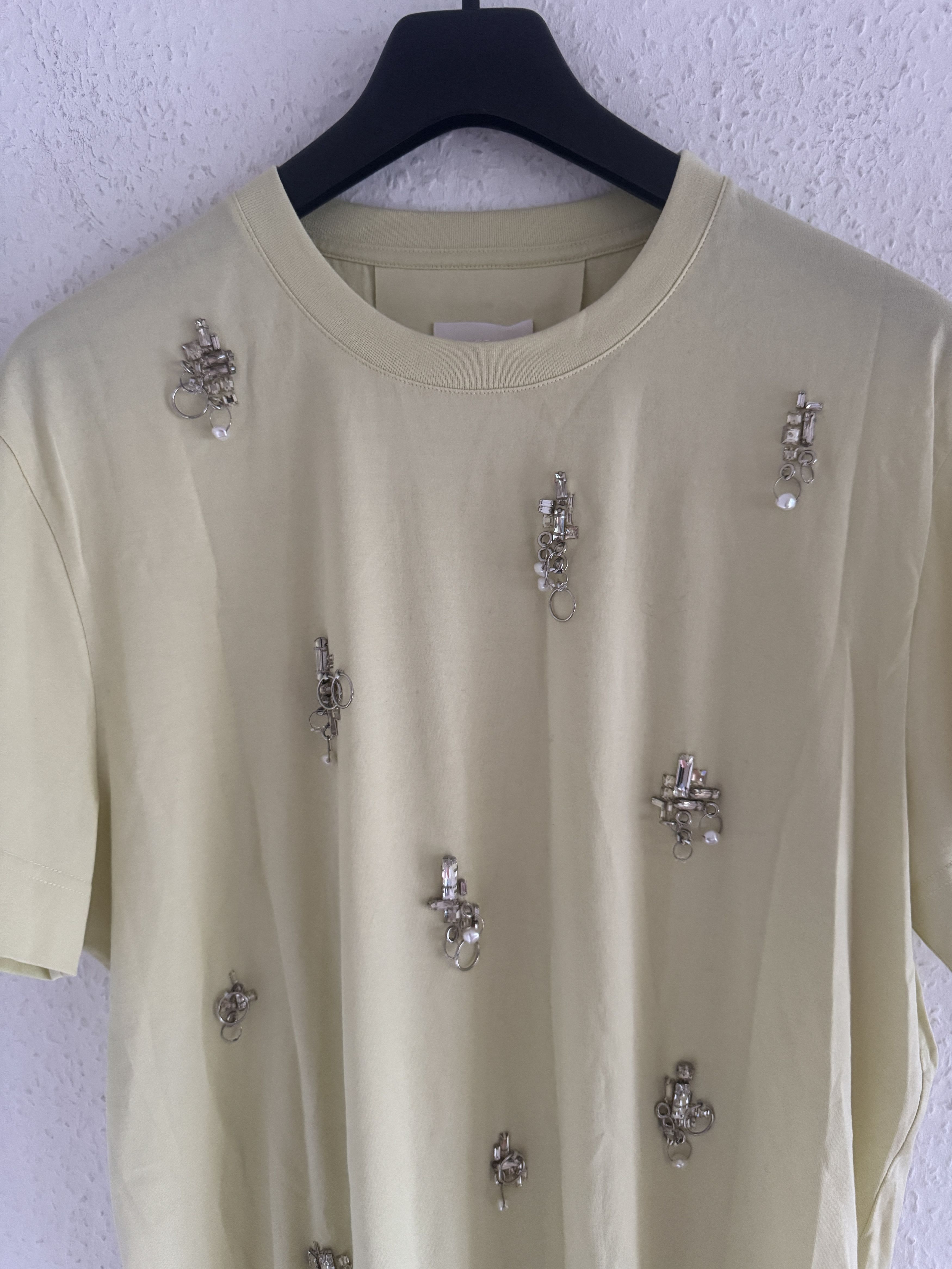 Givenchy Crystal Piercing Embellished Tee Lemonade Yellow Size US M / EU 48-50 / 2 - 7 Thumbnail