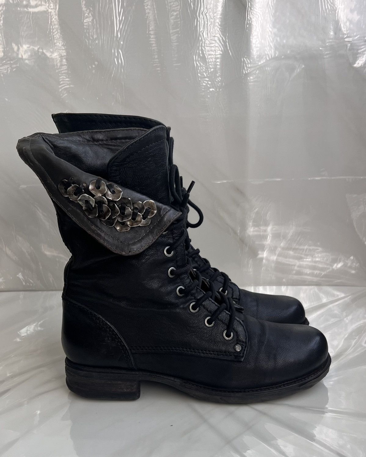 A.S.98 As 98 Airstep Zipper Boho Black Biker distressed boot Size US 8 / IT 38 - 3 Thumbnail