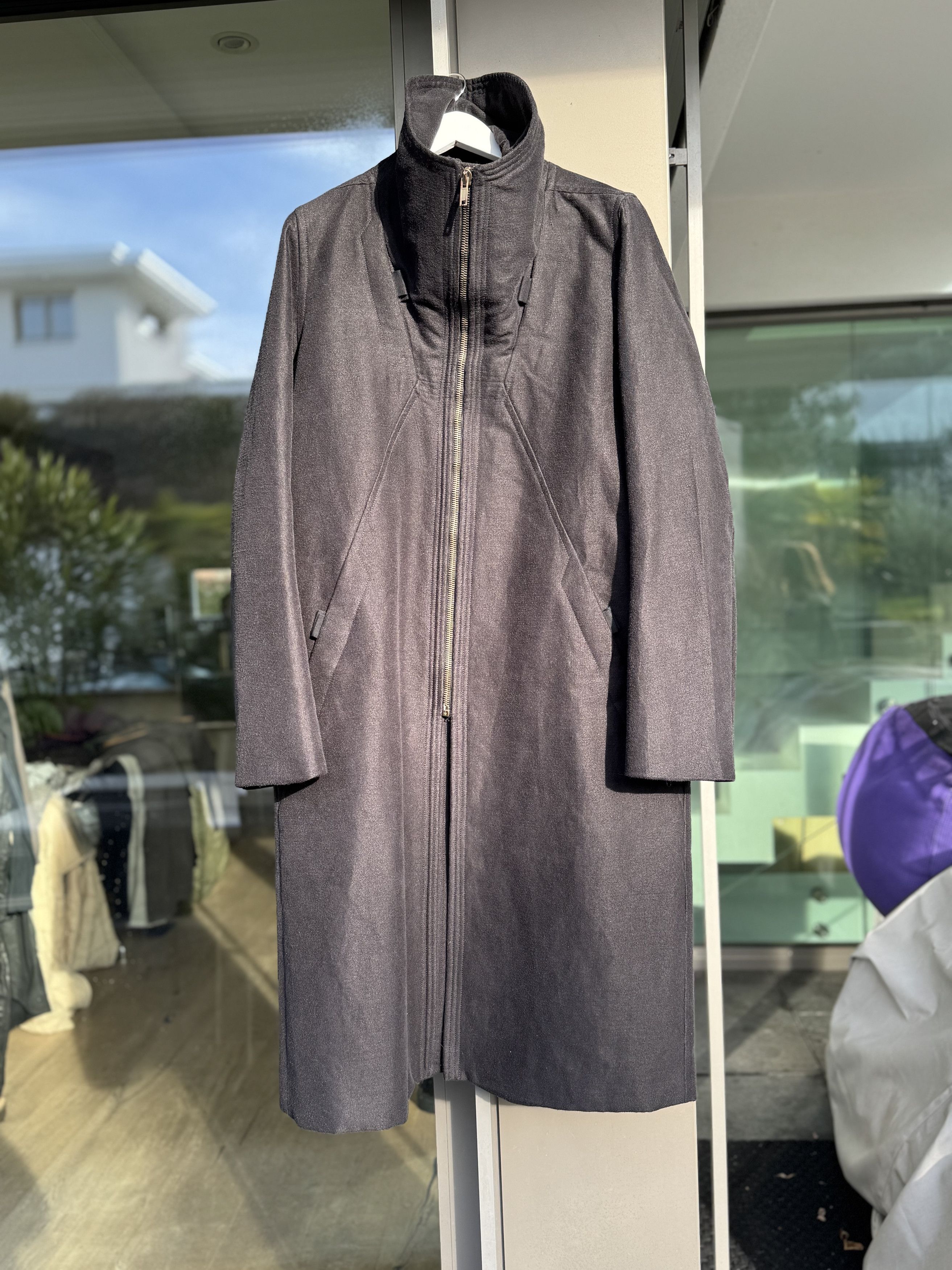 Rick Owens Rick Owens Long Black Ramie Winter Coat Size US L / EU 52-54 / 3 - 1 Thumbnail