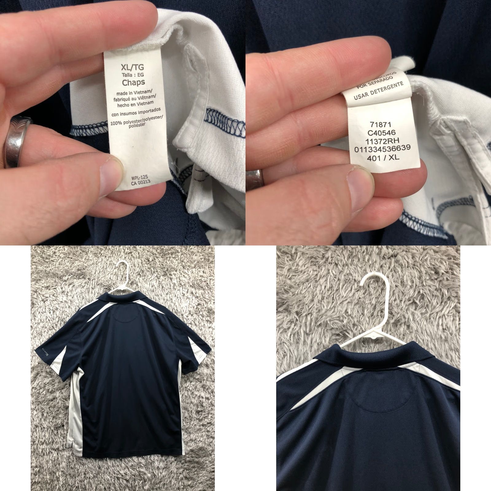 Chaps Chaps Stay Dry Polo Shirt Mens XL Blue Short Sleeve Golf Performance Stretch Tech Size US XL / EU 56 / 4 - 8 Thumbnail