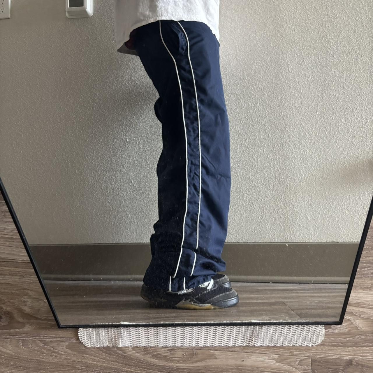 Vintage Crazy Vintage Y2K/2000s Navy Blue White Striped Streetwear Track Pants! Fits XS Size US 28 / EU 44 - 1 Thumbnail