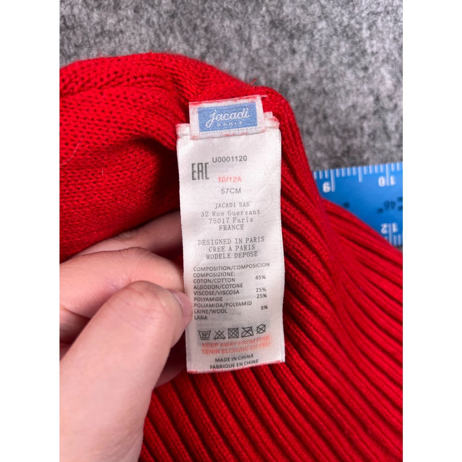 Vintage Jacadi Paris Beanie Hats One Size Adult Red Knit Wool Blend Pom Ski Beanie Mens Seasonal Winter Size ONE SIZE - 8 Thumbnail