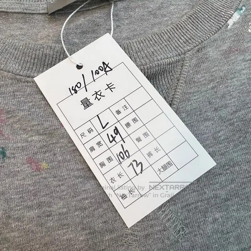 Dior Dior Men's Gray Cotton T-shirt with Paint Splatter . Size US L / EU 52-54 / 3 - 6 Thumbnail