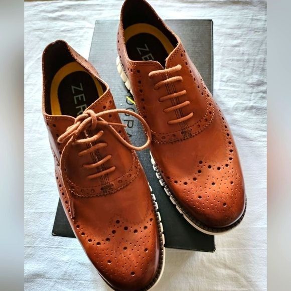 Cole Haan Cole Haan ZeroGrand Wing Oxford British Tan Sz. 8 Shoes Size US 8 / EU 41 - 1 Thumbnail