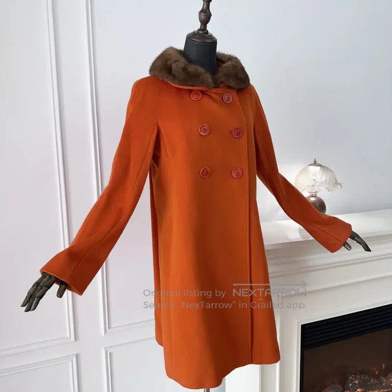 Max Mara MaxMara Orange Wool Ladies Coat . Size L / US 10 / IT 46 - 2 Thumbnail
