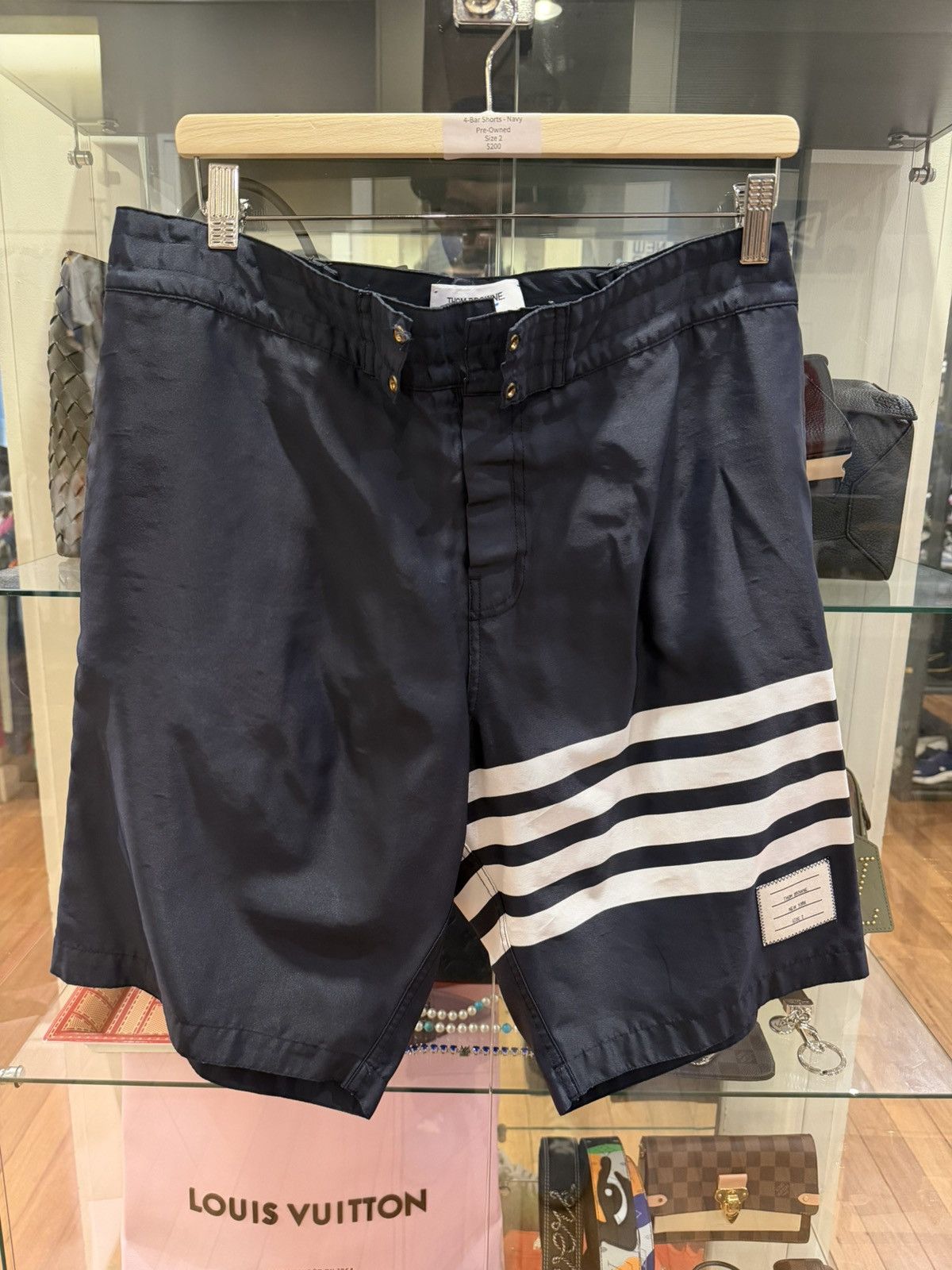 Thom Browne Thom Browne Swim Tech 4 Bar Shorts Size US 32 / EU 48 - 1 Thumbnail
